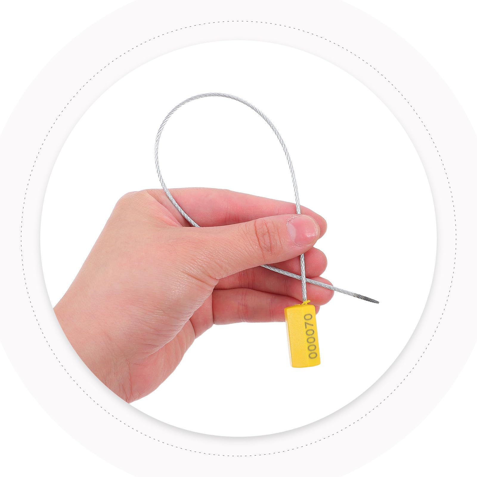 HEMOTON Lot de 100 Étiquettes de Scellage en Acier Numérotées, Scellés de Sécurité Inviolables pour Câbles, Installation Facile et Compatibilité Température Large pour Expéditions Rapides