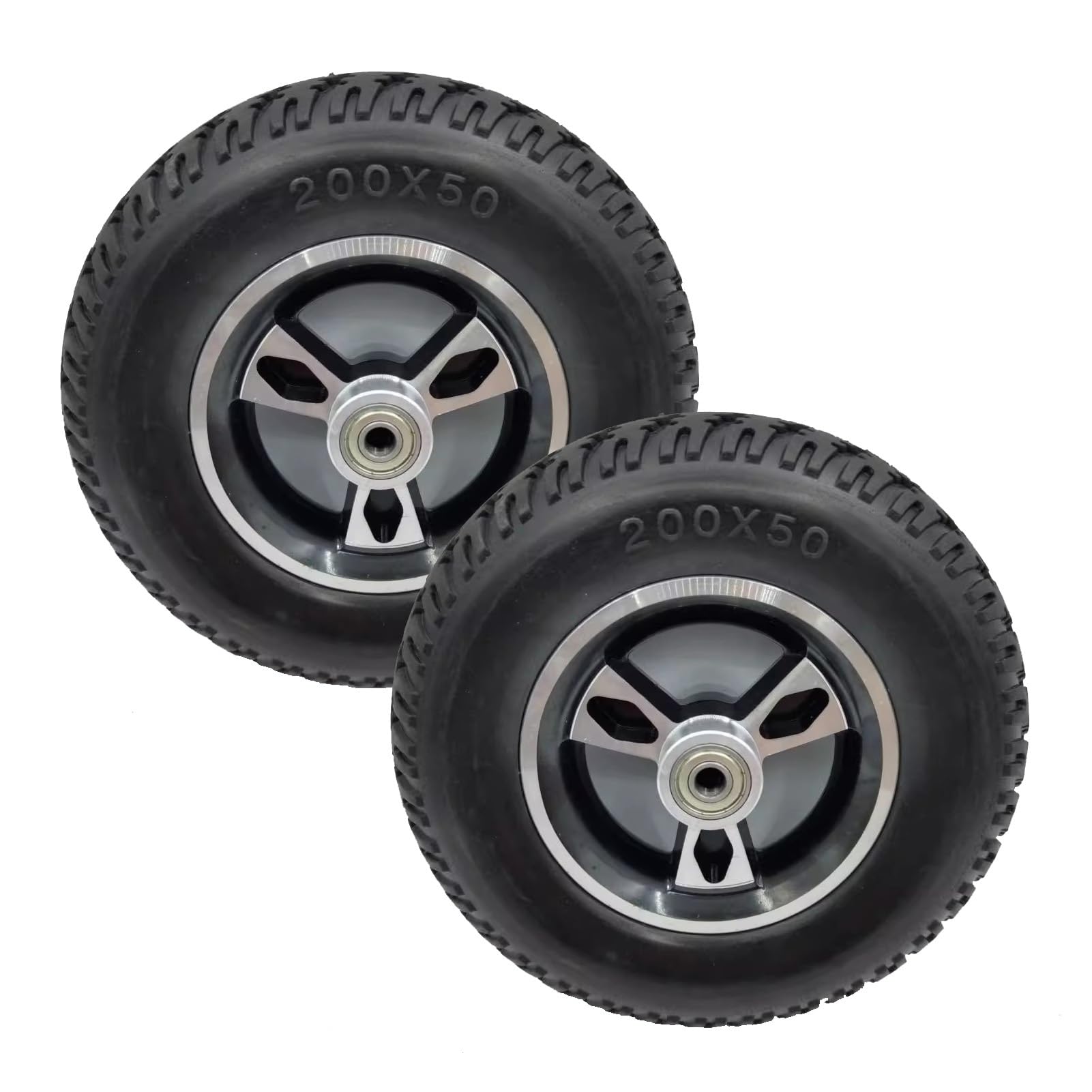 Ruedas Delanteras de Repuesto para Silla de Ruedas Eléctrica de 8 Pulgadas, Neumático de Poliuretano Macizo, Rodamiento: 8 mm/5/16