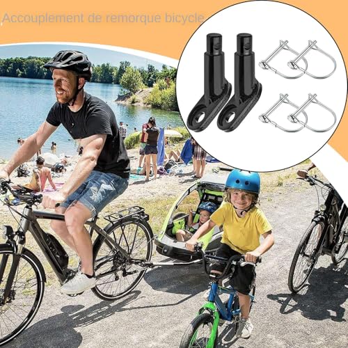 usefulbeauty Anhängerkupplung für Fahrräder, Fahrradbefestigung für Anhänger | Stoßdämpferhaken robust mit Schnellverschluss für Wandern, Camping und Spaziergang mit Hunden