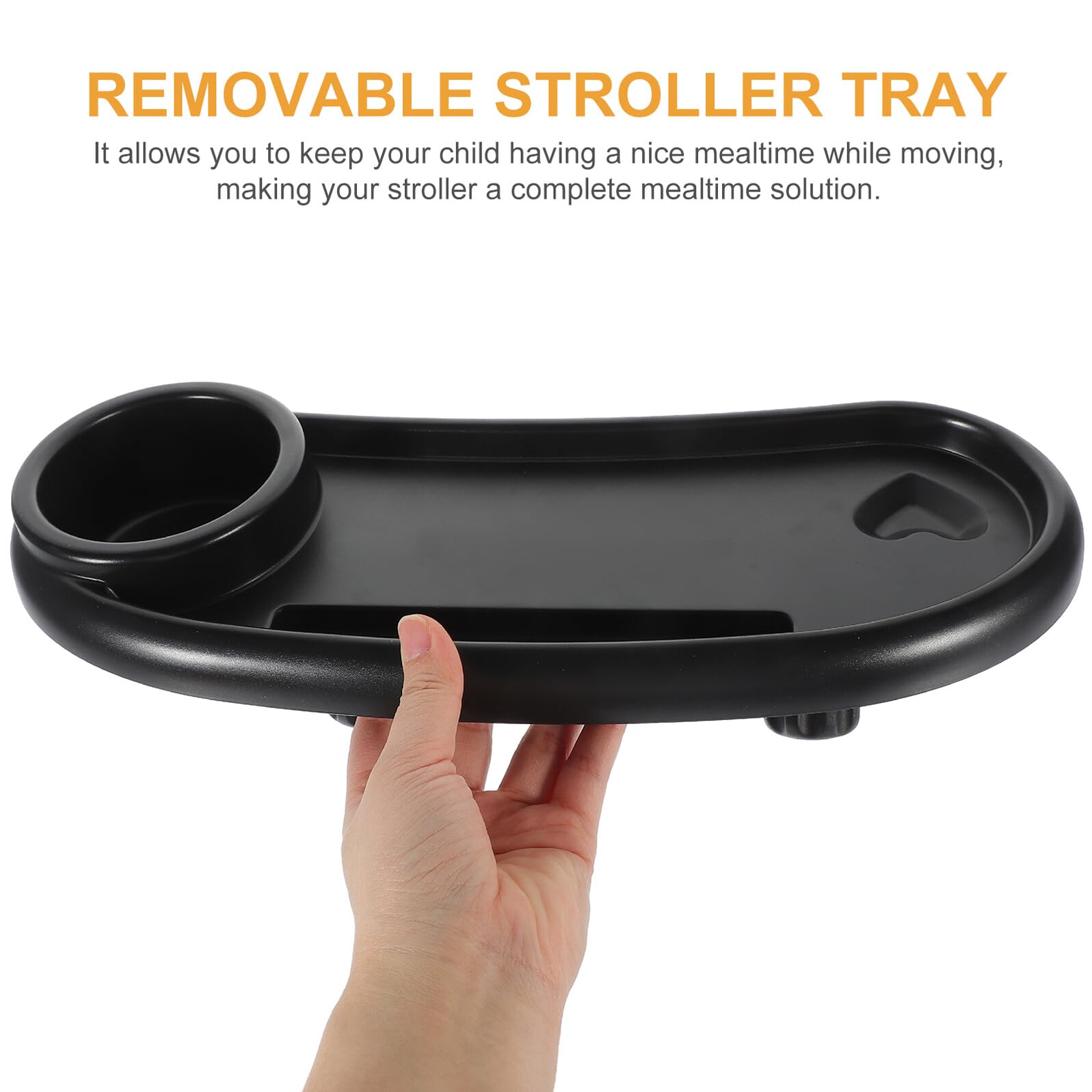 Plateau Poussette Détachable avec Porte Gobelet Plateau Repas Garçon Fille Plastique Facile à Installer et Nettoyer Accessoire Poussette Pratique et Sécurisé