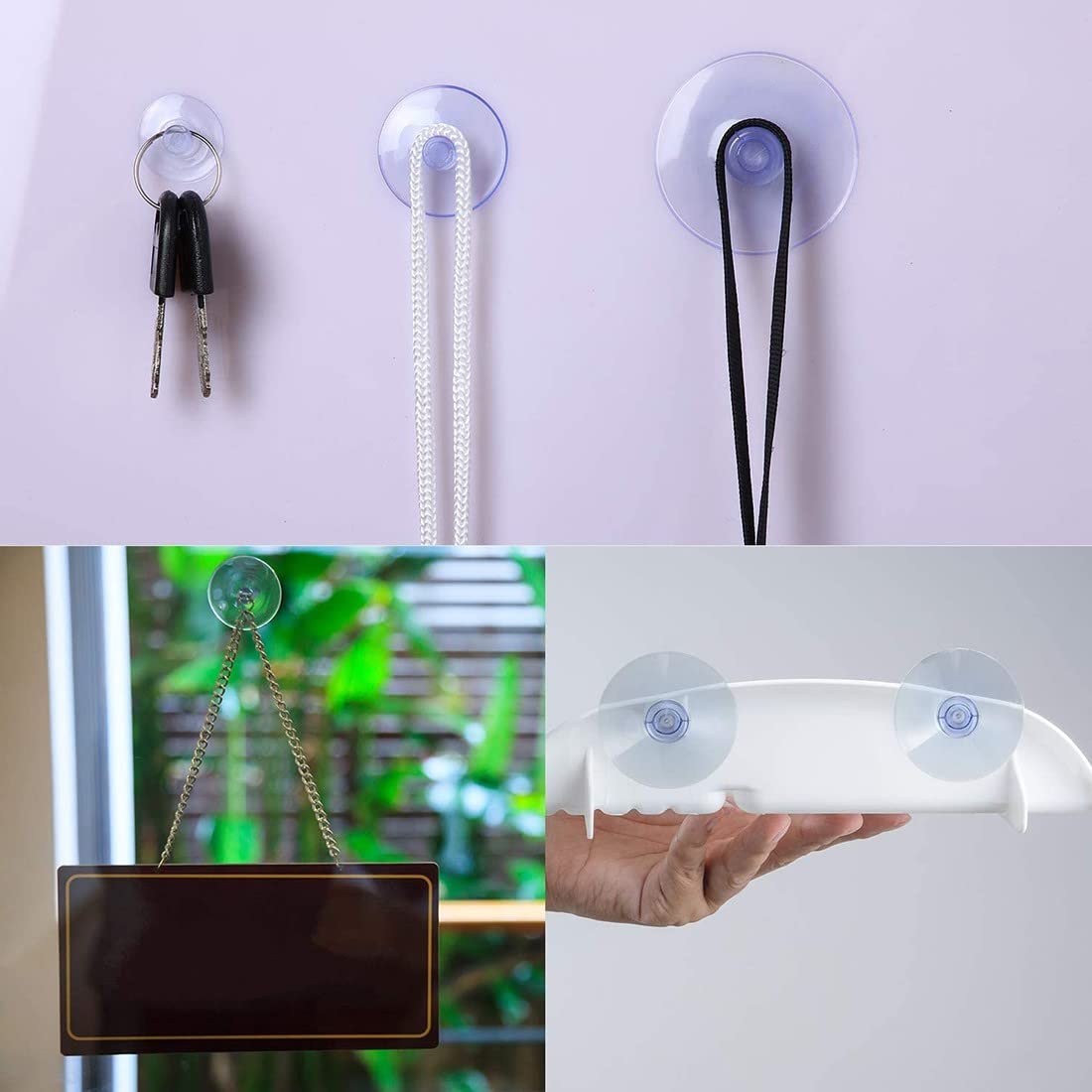 10 Ventose Trasparenti 30mm - Senza Ganci Per Vetro, Specchi E Superfici Lisce - Foto 2