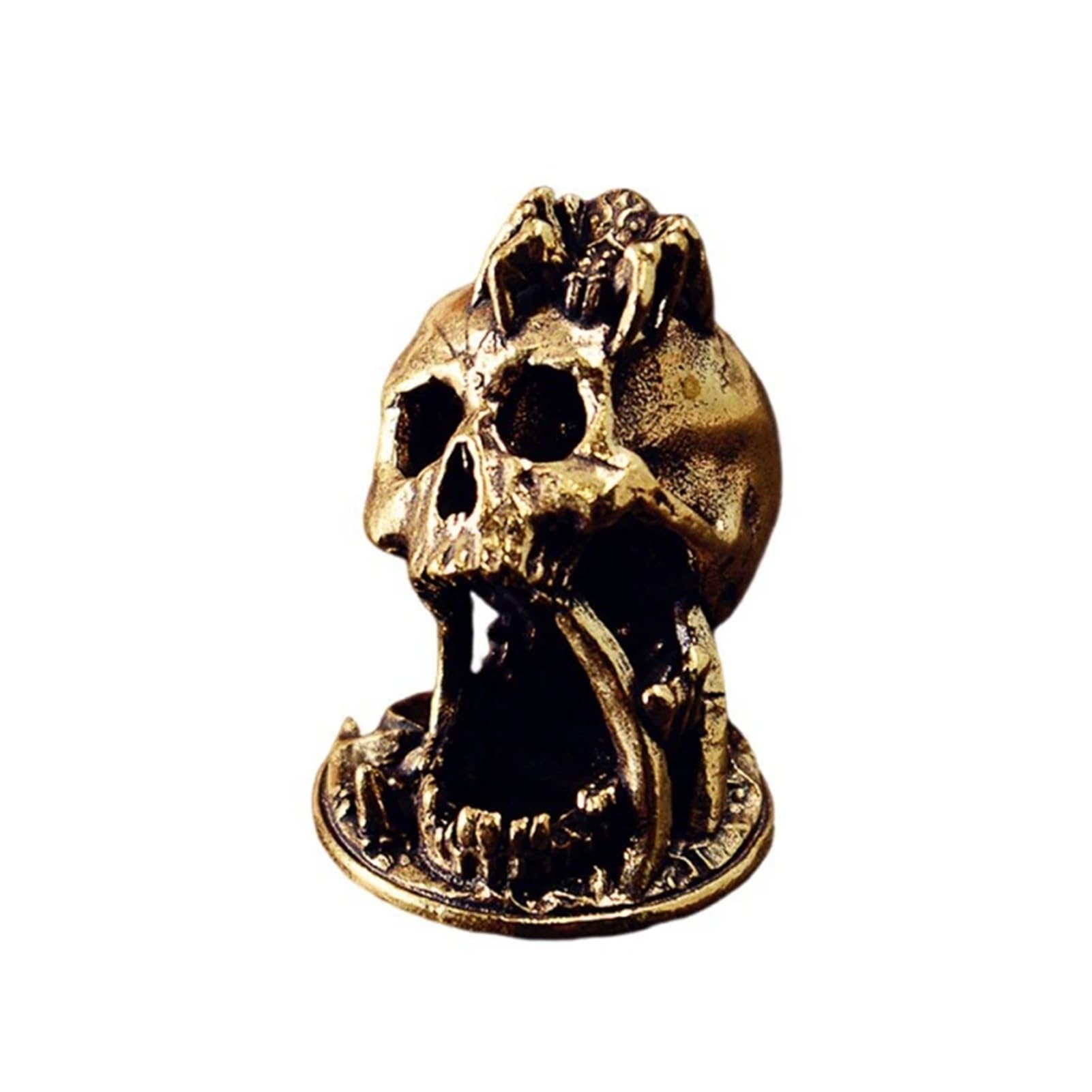 Huolimxun Punk Steam Copper Spider Skull Statue Retro Gothic Desktop Decoration Handmade Home Crafts