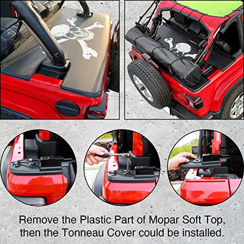 Image of Tonneau Cover for Jeep Wrangler Back Trunk Cover JL, Skull-White Cargo cov.