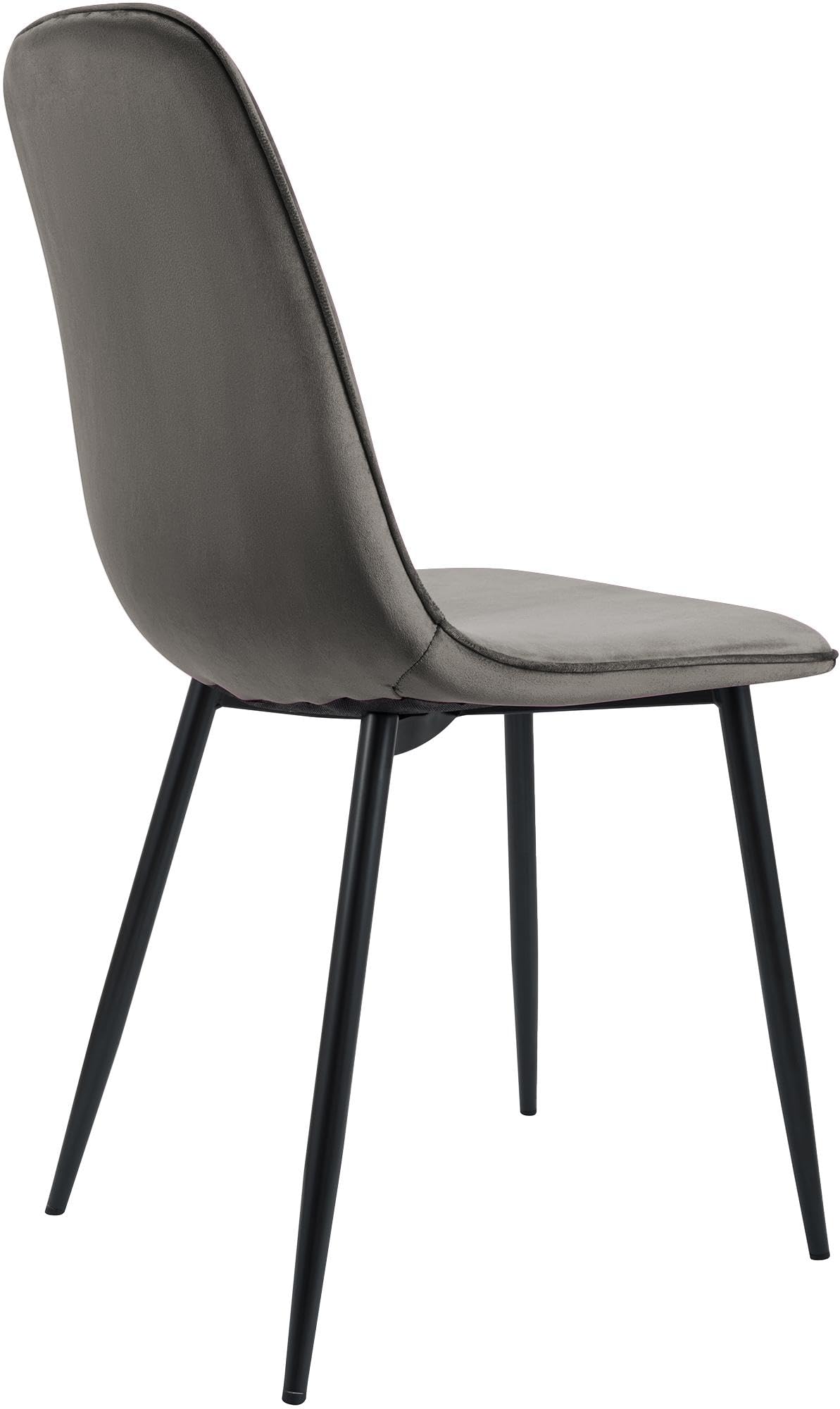 CLP Sedia da pranzo set di 4 imbottita Maryam, cucina, soggiorno e camera da letto con schienale, capacità 150 kg Colore:antracite;Materiale:Velluto
