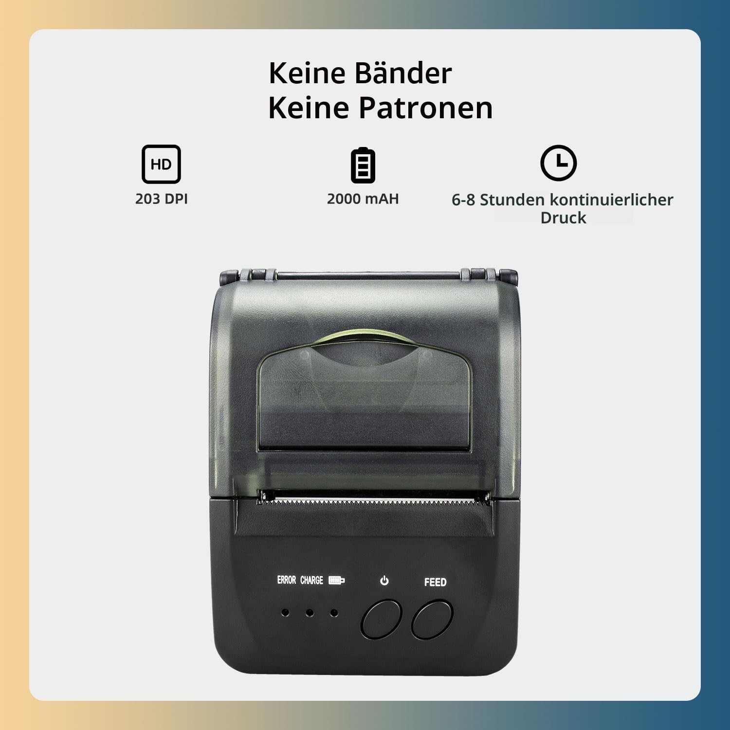 NetumScan Bluetooth Wireless Thermobondrucker, 2 Zoll 58mm Mini USB POS Drucker für Restaurant Einzelhandel Kompatibel mit Android/iOS/PC/Windows NS1809DD