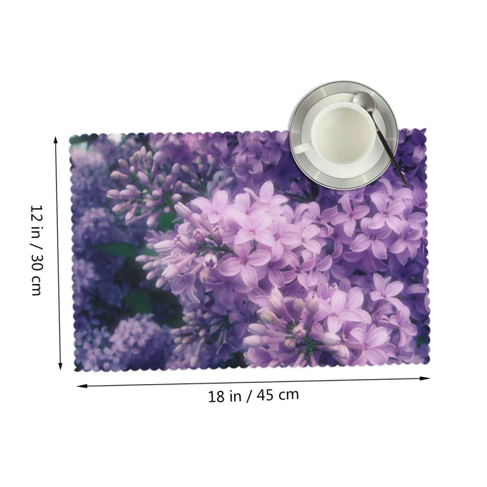 Tovagliette Decorative Con Fiori - Set 4 Pezzi, 30x45 Cm, Lavabili, Per Cucina E Feste