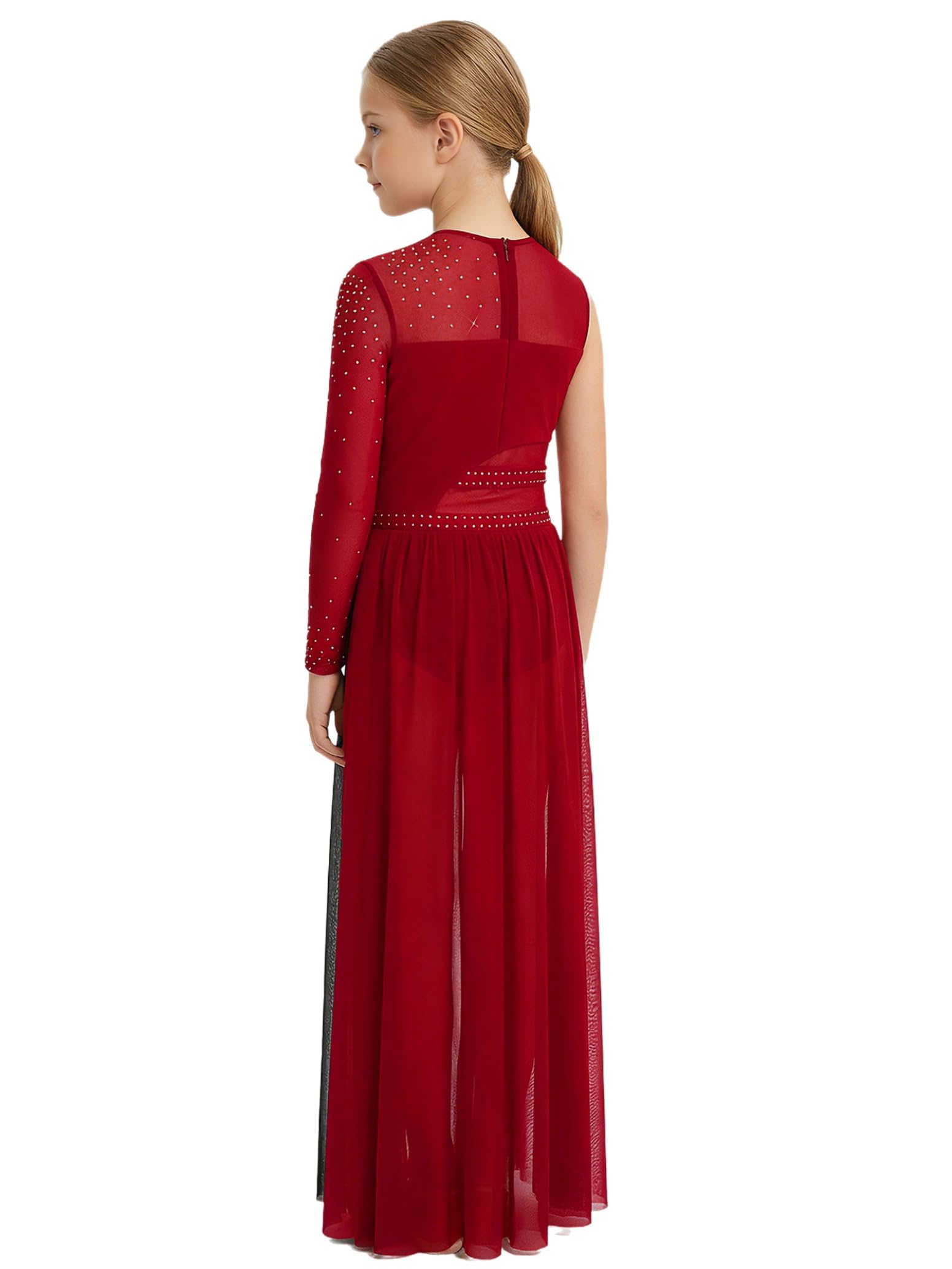 inlzdz Abito da Ballo Lirico Contemporaneo Bambina Strass Body da Pattinaggio Artistico Leotards Danza Classica Vestito da Balletto Samba Rumba Salsa