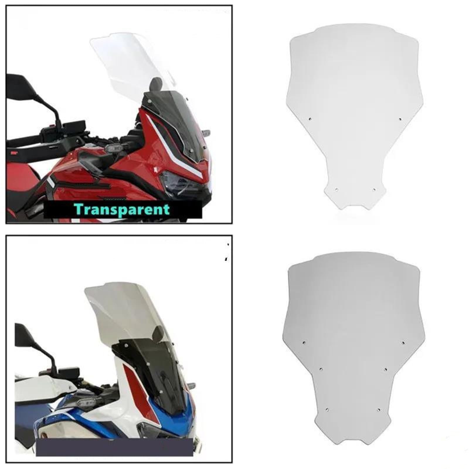 Accessori Per Parabrezza Moto Per CRF1100L Africa Twin Adventure Sports CRF1100L ADV 2020-2022 Deflettori Vento Per Parabrezza Cupolino Paravento(Fumo,X-2)