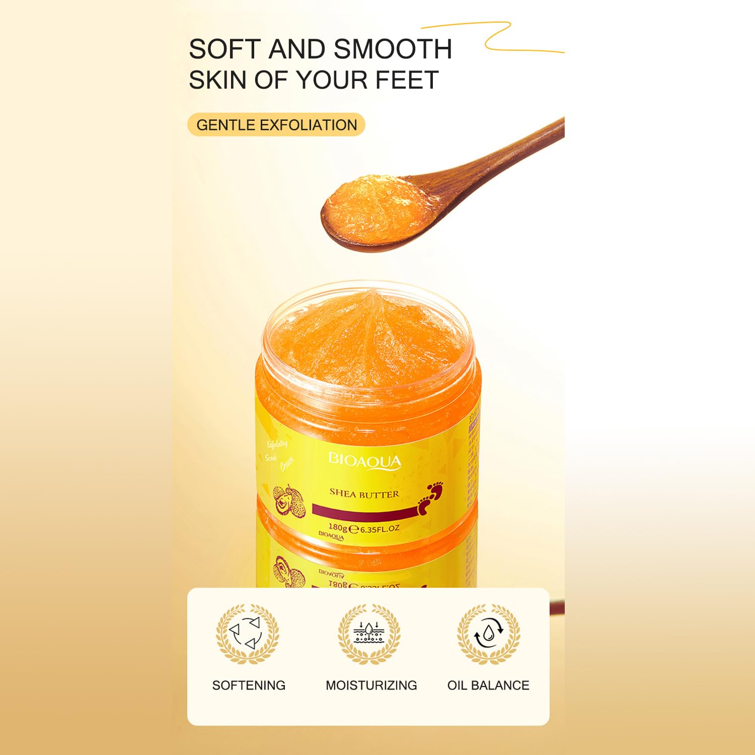 Cuidado de los pies Exfoliante de Masaje a base de hierbas Crema Limpiadora Delicada Pies Piel Aceite de Karité Extractos Naturales 180g / 6.35oz 7