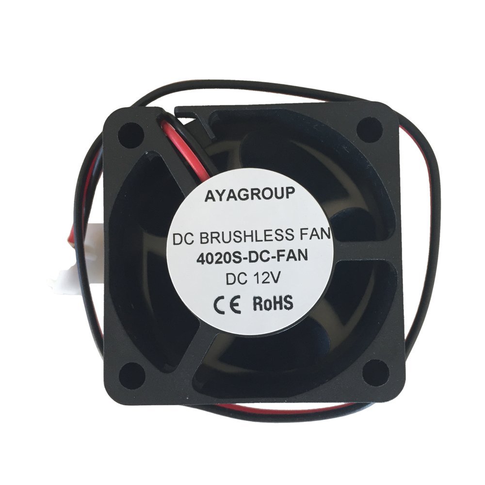 AYA 40x40x20mm 12V 2Pin 40mm 4020S DC Brushless Cooling Exhaust Heatsink Fan w/2-Pin Connector