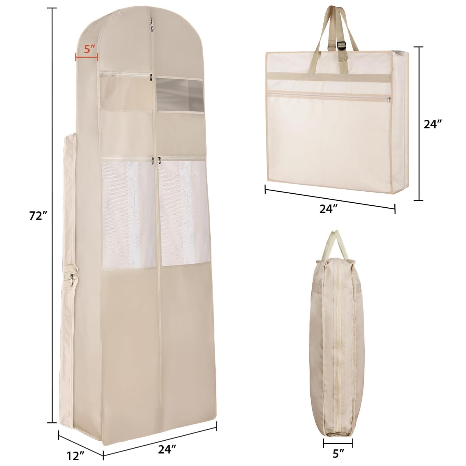 Kleiderhüllen, faltbarer Schrank-Organizer (weiß)