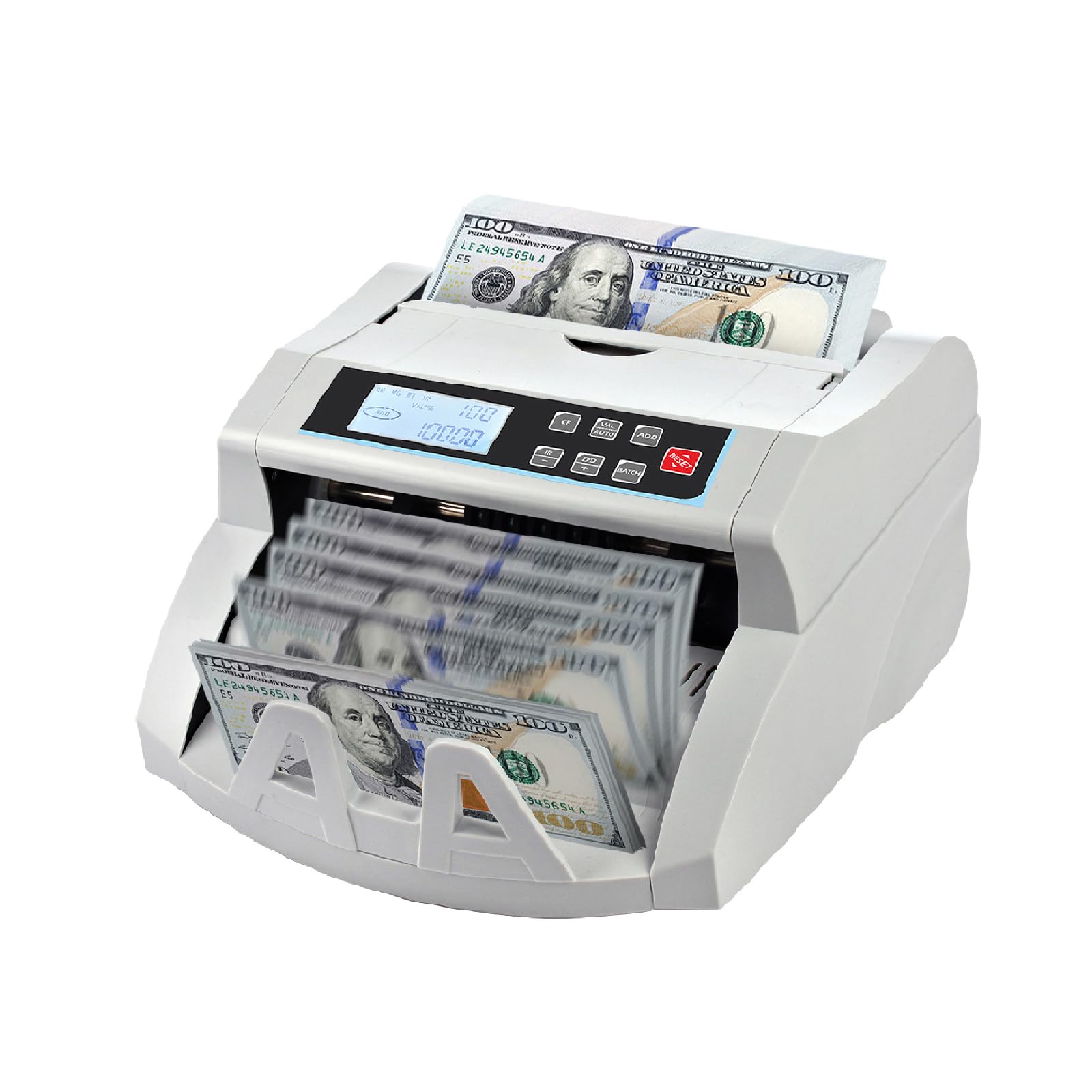 DOMENS Money Counter Machine with UV/MG/MT/IR/DD Counterfeit Detection,Bill Counter with Value Count US Dollar Bills, Add and Batch Cash Counting