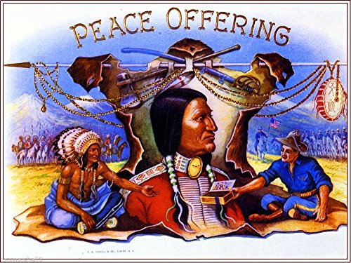 Amazon.com: Peace Offering Indian & Cavalryman Tobacciana Smoke Cigar  Tobacco Crate Box Inner Label Advertising 7 x 10 inch Vintage REPRODUCTION  Art Print. Printed on 8.5 x 11 soft gloss cardstock: Posters & Prints