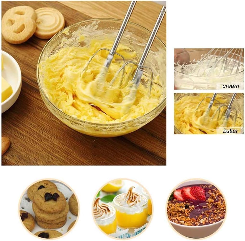 Portable Electric Egg Beater 400 Watt Hand Mixer 9 Speed Electric Hand Mixer with Portable Turbine Kitchen Mixer and Dough Hook, Easy To Use