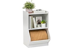 IRIS USA 2-Tier Shelf Organizer: Enhanced Storage with Angled Cubby Design