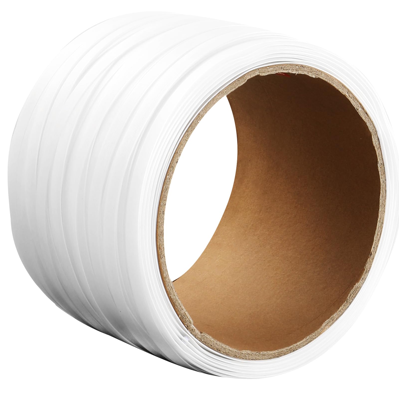 VEVOR Rollo de Fleje de Cinta Tejida para Embalaje 200m x 12,7mm x 0,8mm Carrete de Fleje Resistente para Palets Alta Resistencia de 400 kg Fleje de Embalaje Trenzado Portátil, Blanco