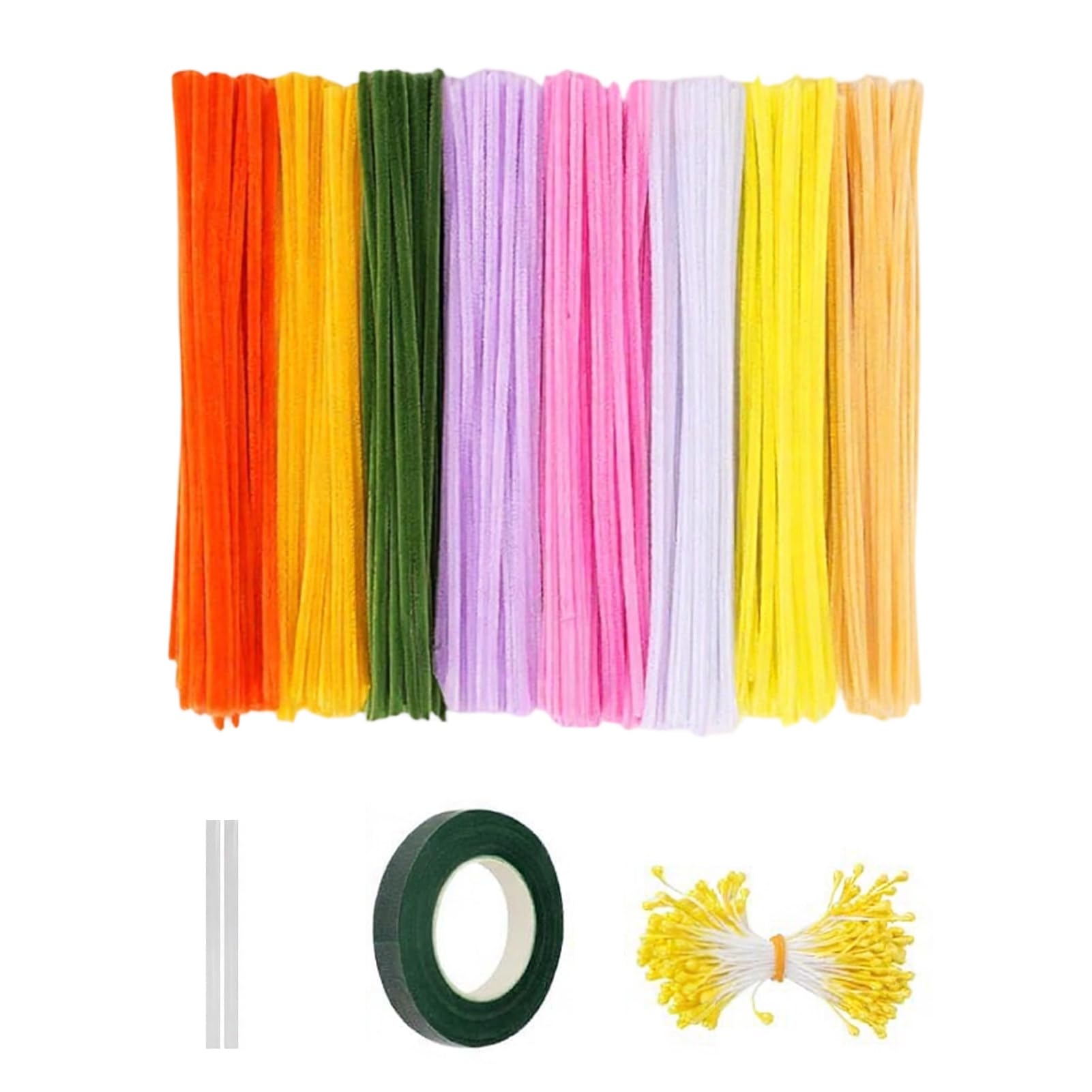 Pasisuu Colorful Pipe Cleaners – Chenille Stems Craft with Bendable Wires, 800-1000 Pack Twistable DIY Craft Pipe Cleaners for Kids B