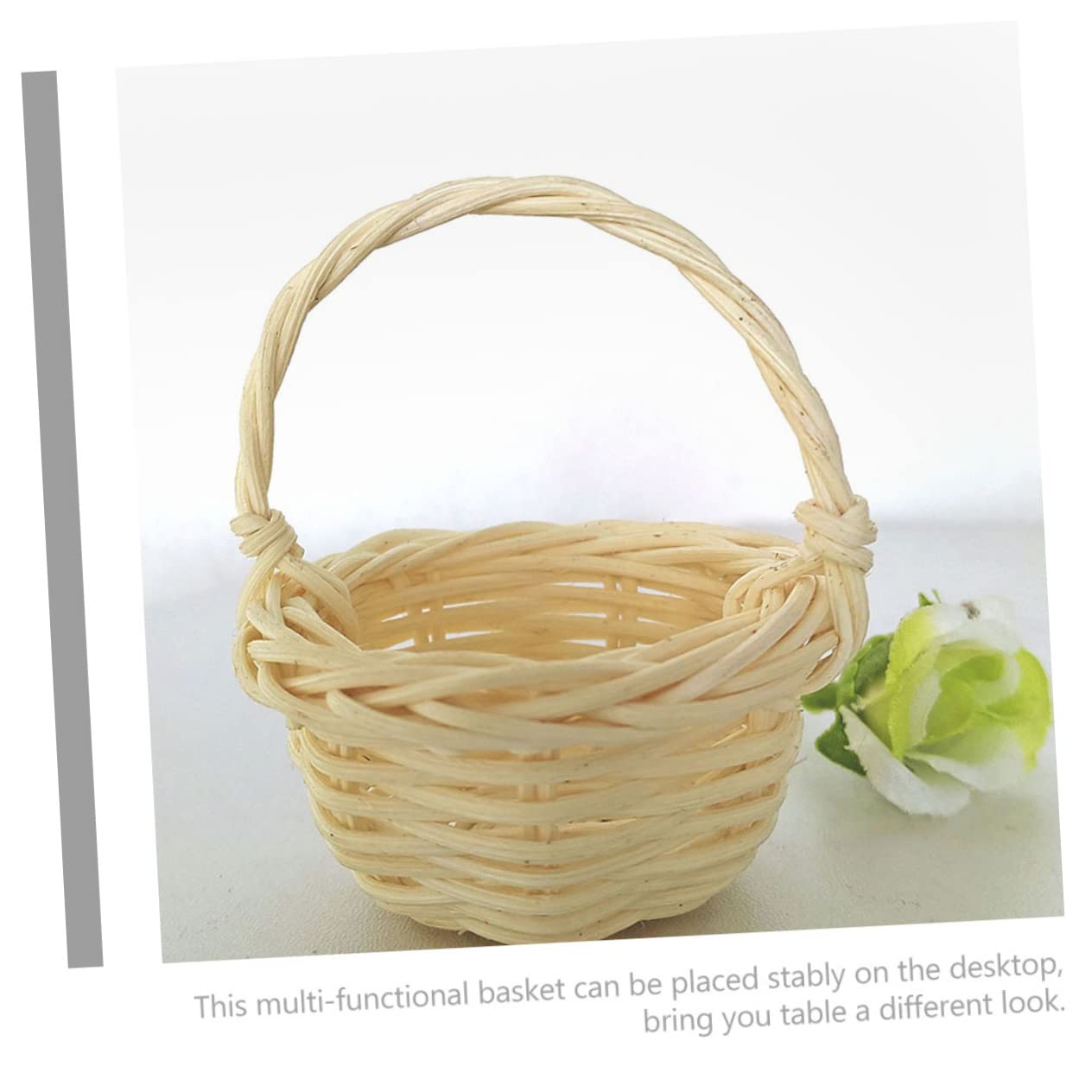 Zerodeko 16piezas Cesta De Ratan Miniatura Para Almacenamiento y Decoración Cesta Tejida Mano Para Flores y Picnic Accesorio Multifuncional Diseño Rural y Artesanal