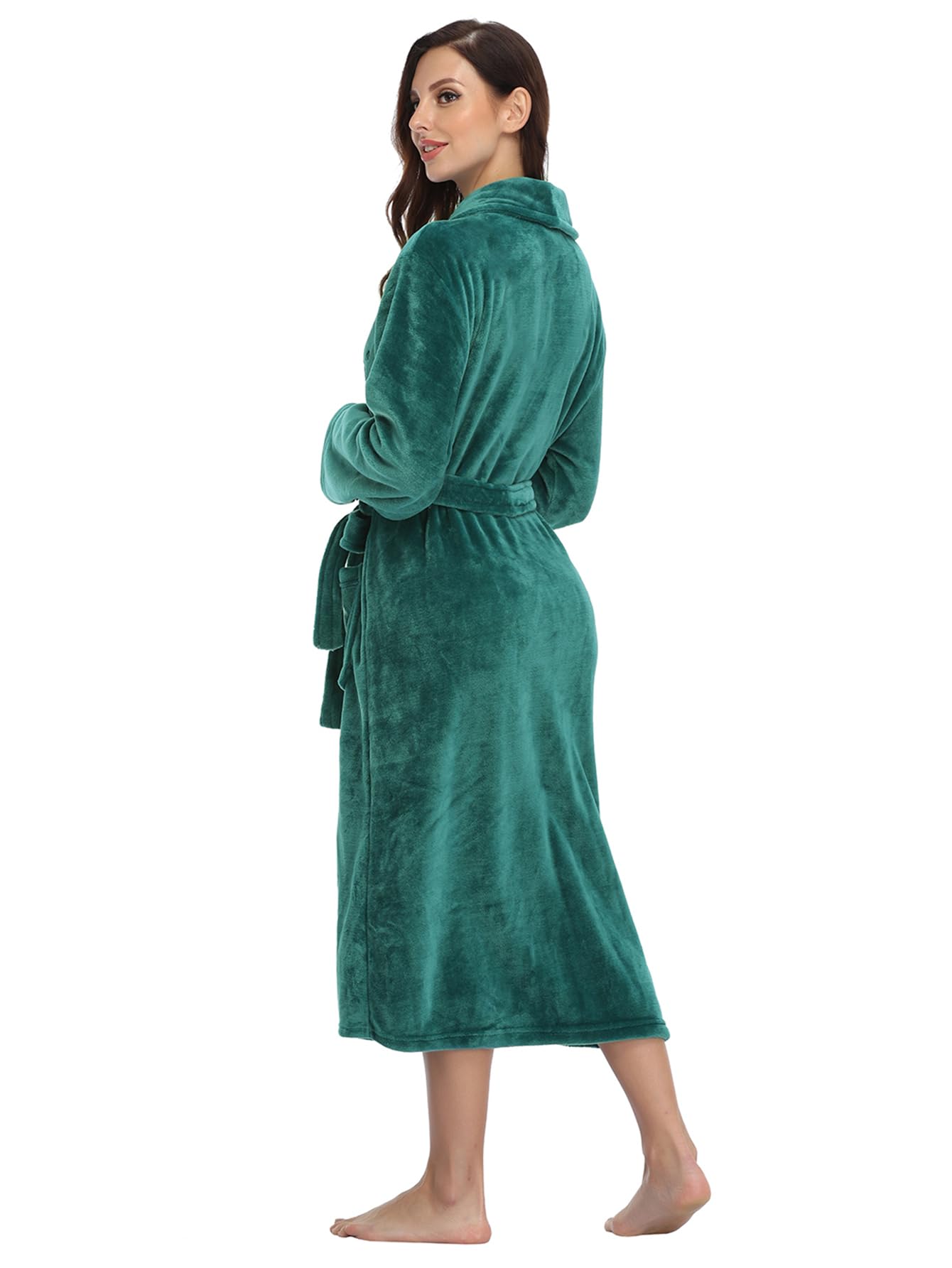 RONGTAI Peignoir long en polaire pour femme