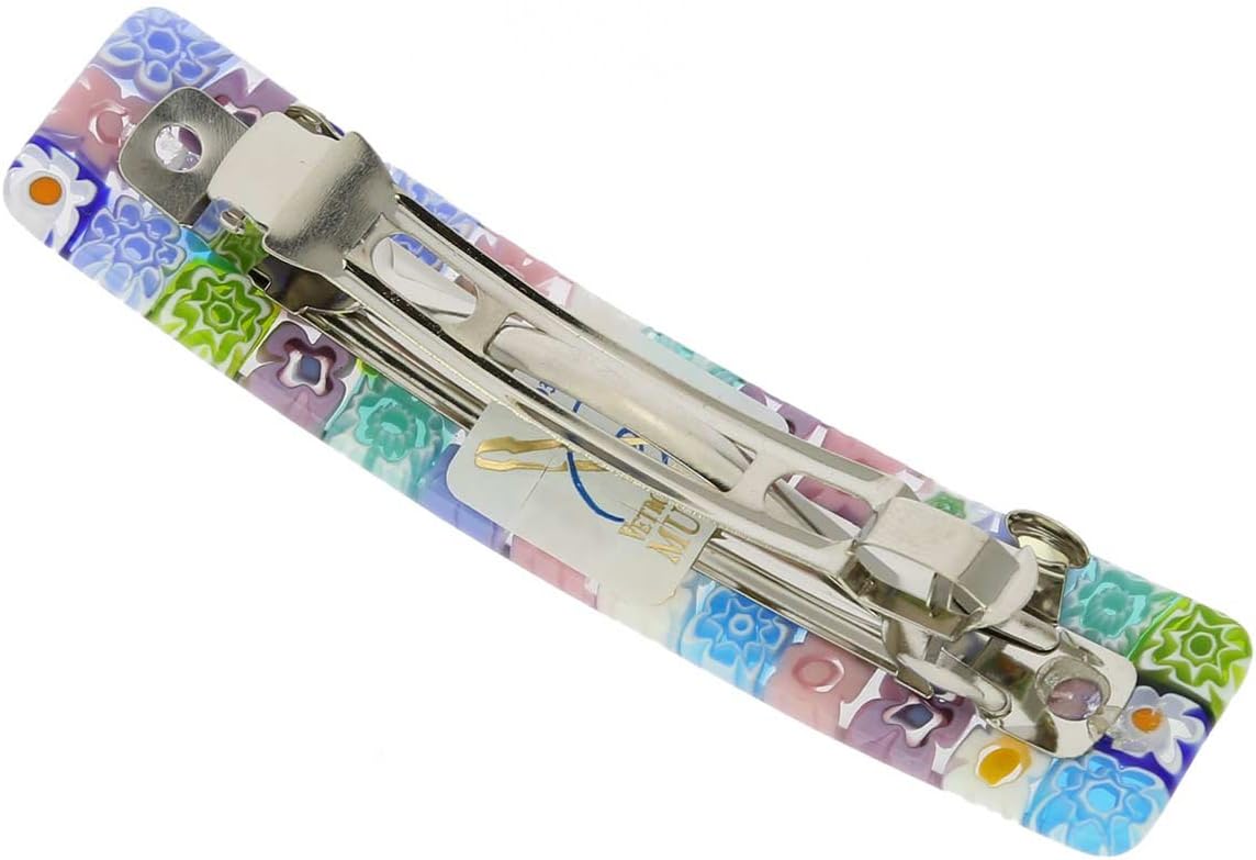 GlassOfVenice Murano Glass Millefiori Hair Clip - Pastels
