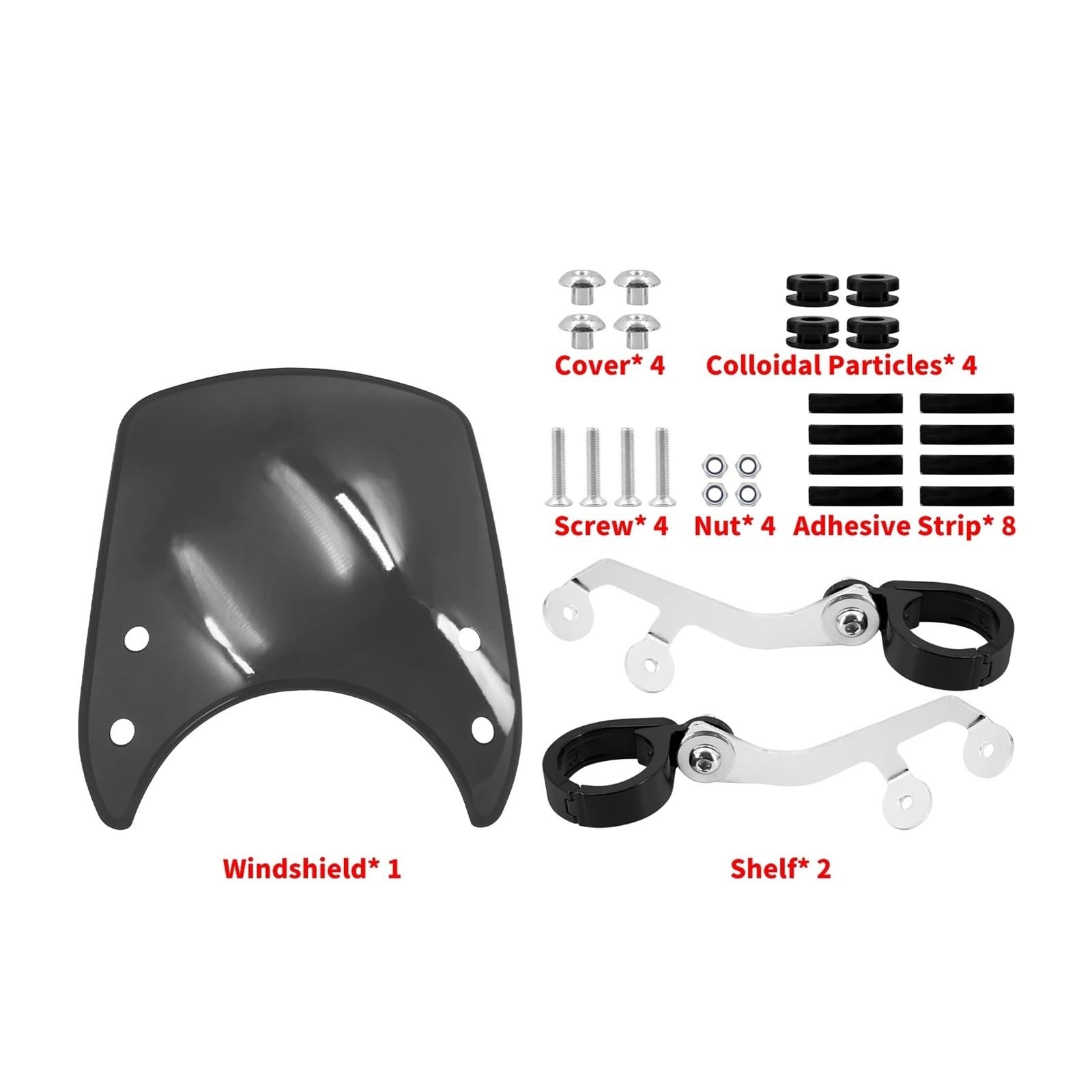 Extension Bulle Pare-Brise Réglable pour Moto pour Sportster XL 1200 883 72 48 Iron (à Partir De 2004), Diamètre 39-41 Mm