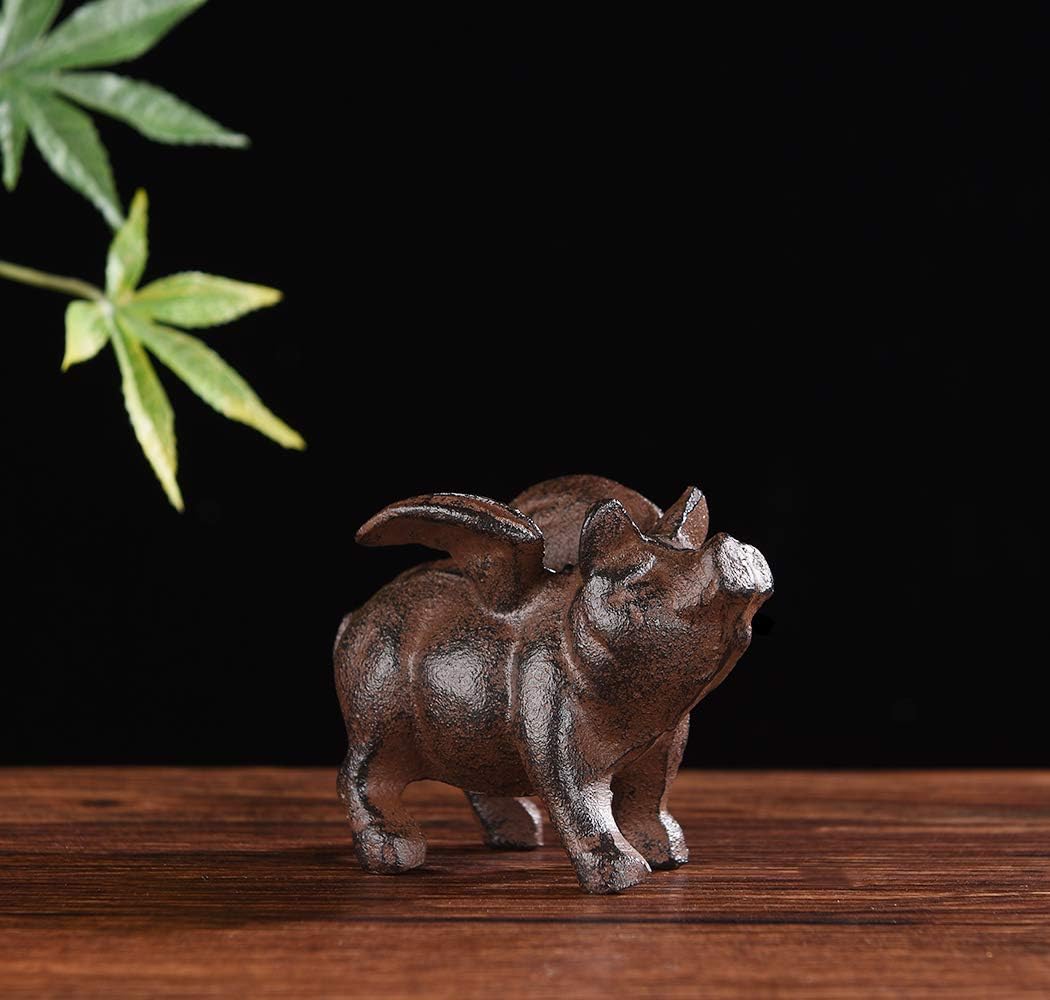 BRASSTAR Cast Iron Flying Pig Statue Paperweight Garden Home Office Desk Decor Collection Animal Figurine PTWQ008 - Image 6