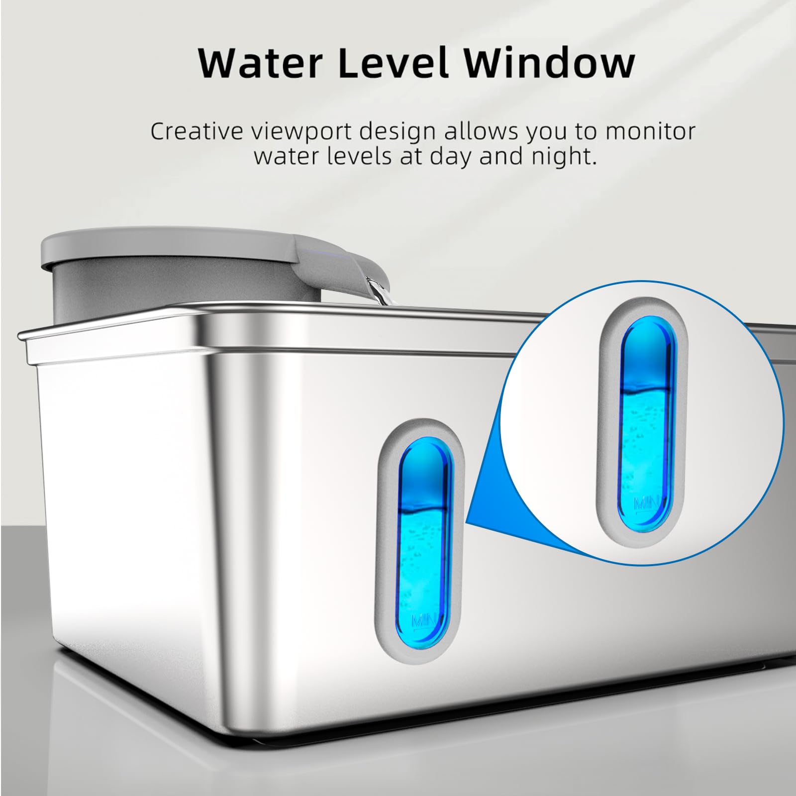 Fuente de agua para perros de acero inoxidable, 270 onzas/2.1 galones/8 litros, fuente de agua para mascotas para gatos y perros, fuente de agua para mascotas con gran capacidad, gran