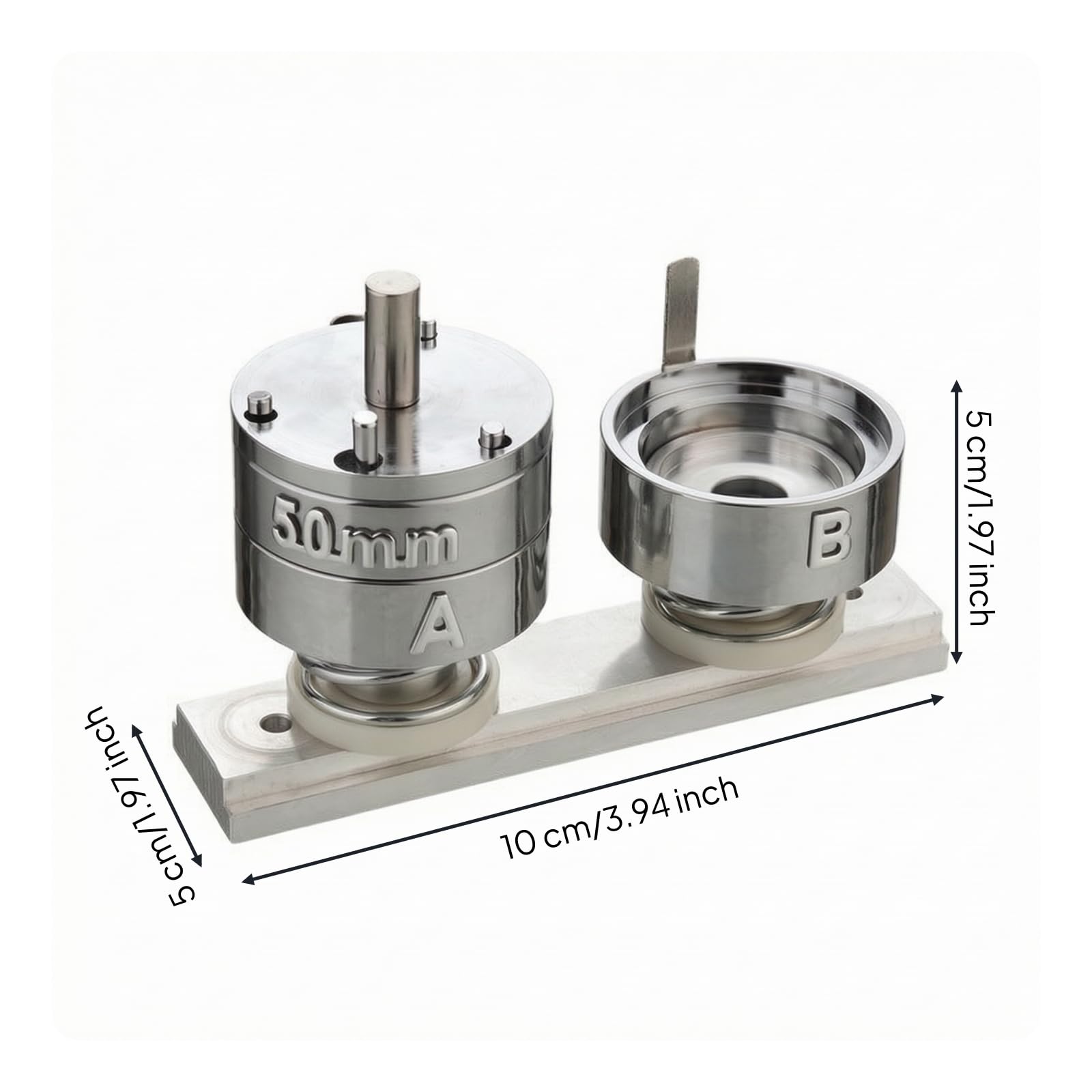 TISHITA Schiebebahn-Abzeichenform aus Aluminiumlegierung stabil Abzeichenpresse-Form Formwerkzeug für Kleingewerbetreibende, 50MM
