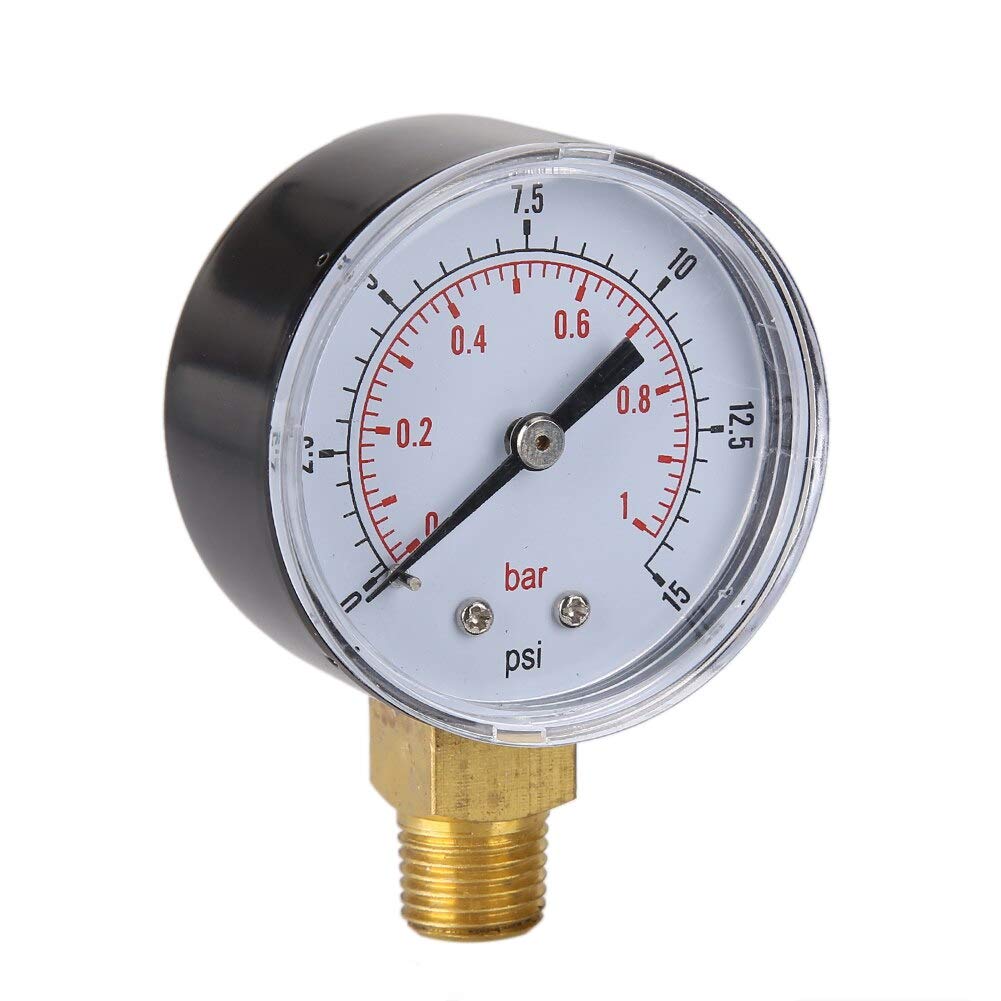 Manómetro 0/15 PSI 0/1 Bar, medidor de presión de combustible, compresor de aire, medidor de presión hidráulica, manómetro de doble escala