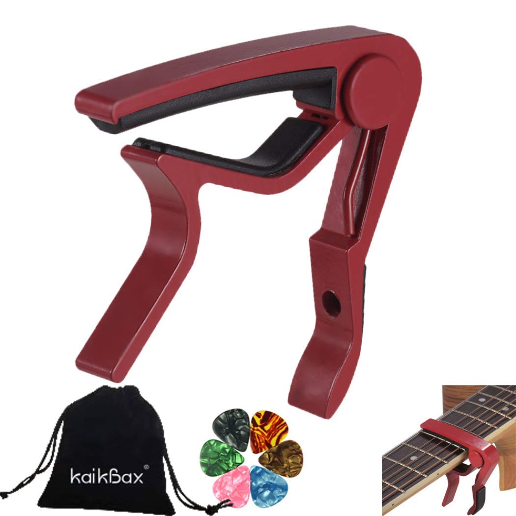 LKTingBaxRed Professional Guitar Tuner Guitar Capo for Acoustic Guitar, Electric Guitar,Ukulele,Bass,Banjo,Mandolin+6 PCS Guitar Picks +Guitar Picks bag Making Life Easier