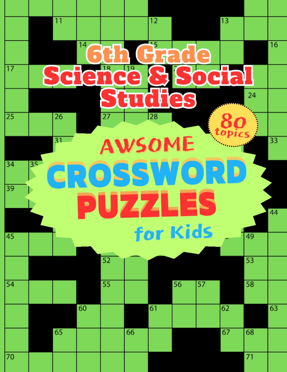 6th grade Science & Social Studies Awesome crossword puzzles for kids: Educational Puzzles for Children