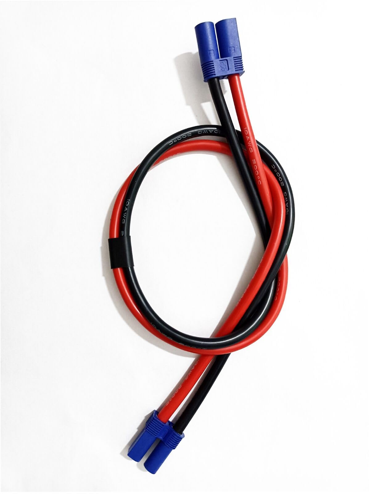 LINSYRC 2-Pack EC5 Male Connector to EC5 Female Connector Cable Extension Wire RC Adapter 50CM 10AWG for RC Airplane Battery Charger