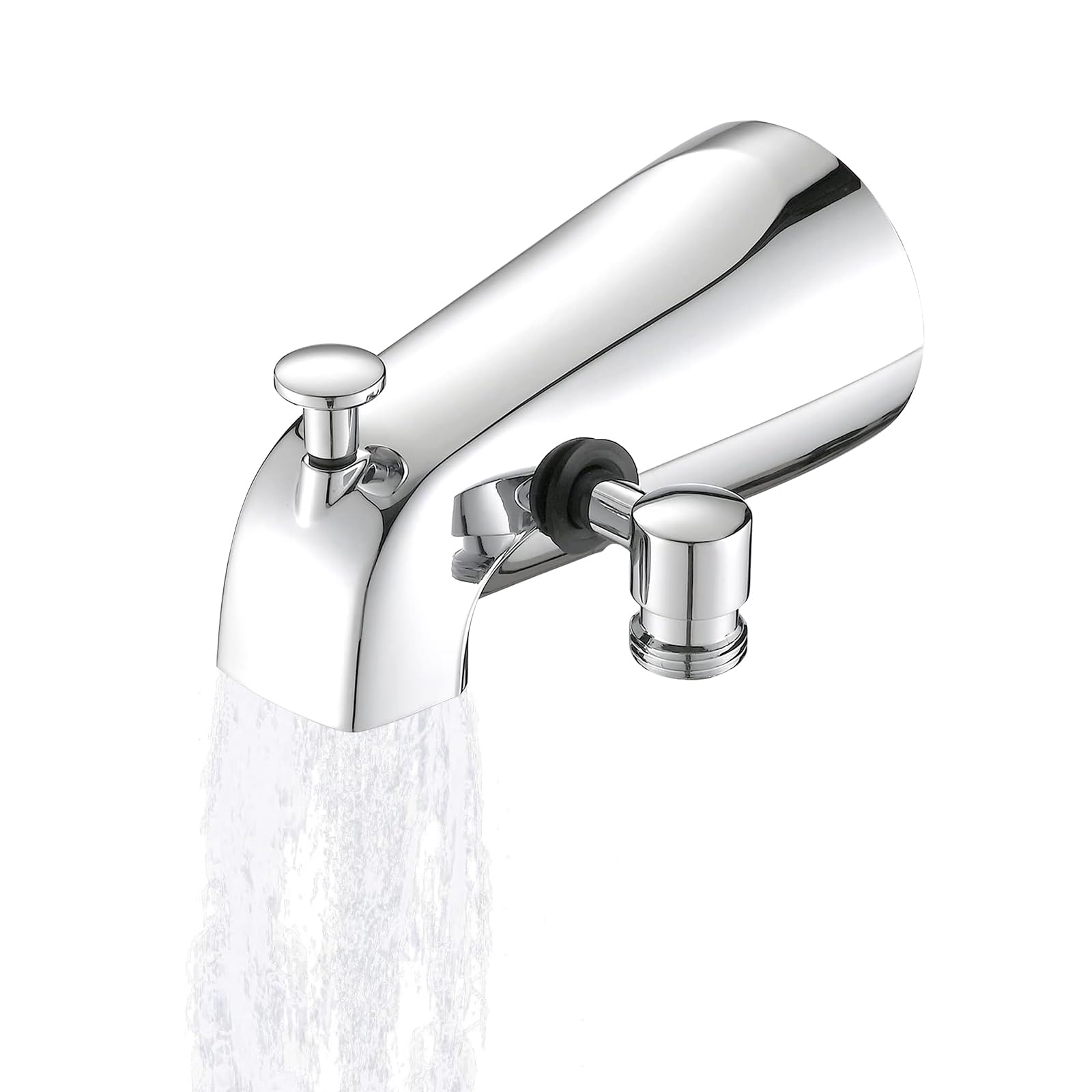Boquilla de bañera con desviador, grifo de bañera con desviador de ducha, se adapta a tubos roscados de 1/2 o 3/4 pulgadas, acabado cromado