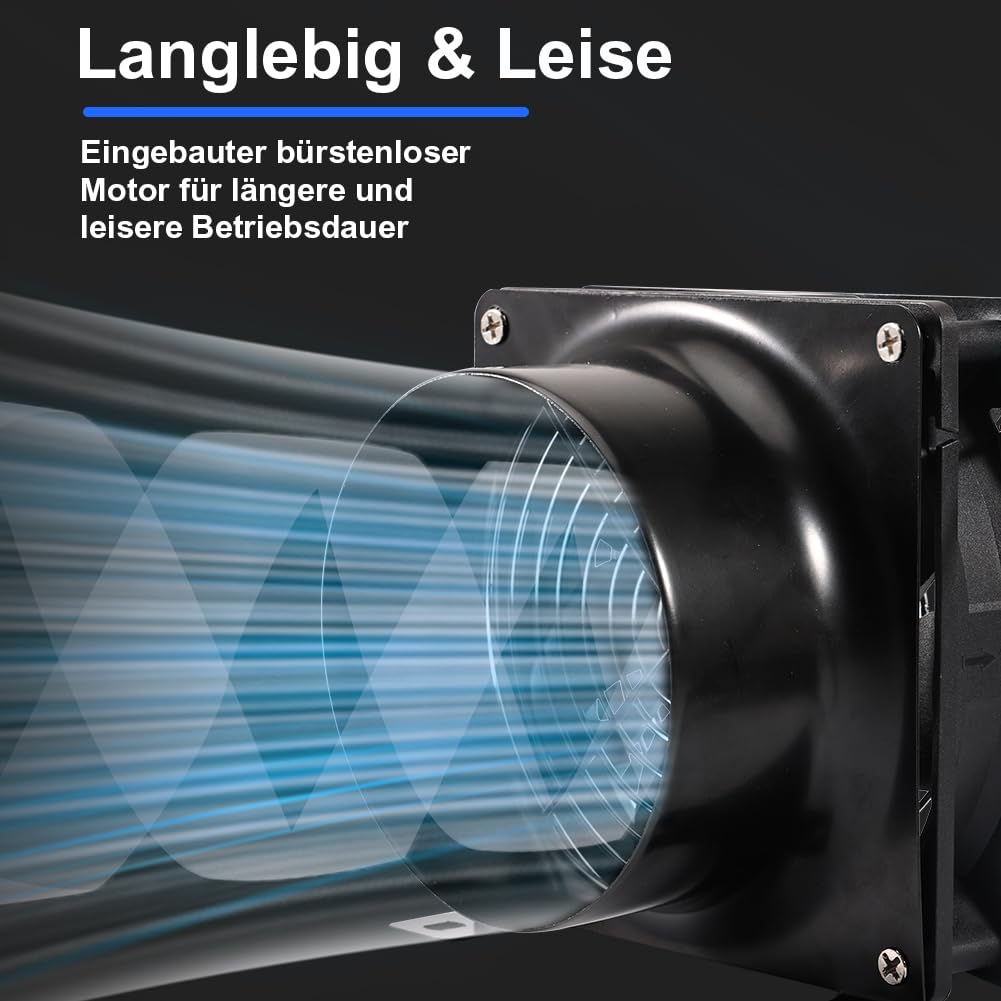 Wentylator rurowy 100 mm z regulatorem prędkości obrotowej – wentylator rurowy regulowany – wentylator osiowy z wtyczką EU, adapter kanałowy, siatka do namiotów uprawnych, szklarni, ogrodu