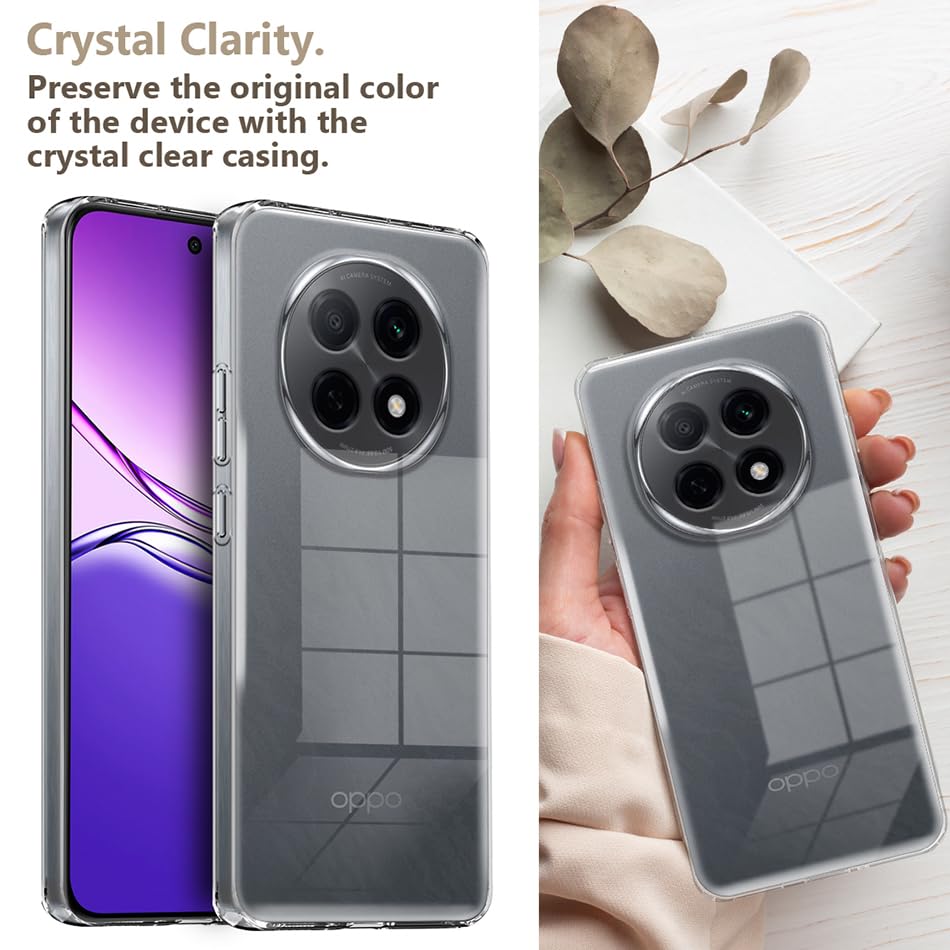 Image of Fashionury Crystal Clear Case for Oppo F29 Pro 5G | Yellowing Resistance | Transparent TPU Silicone | Raised Camera Lips | Slim Transparent Cover
