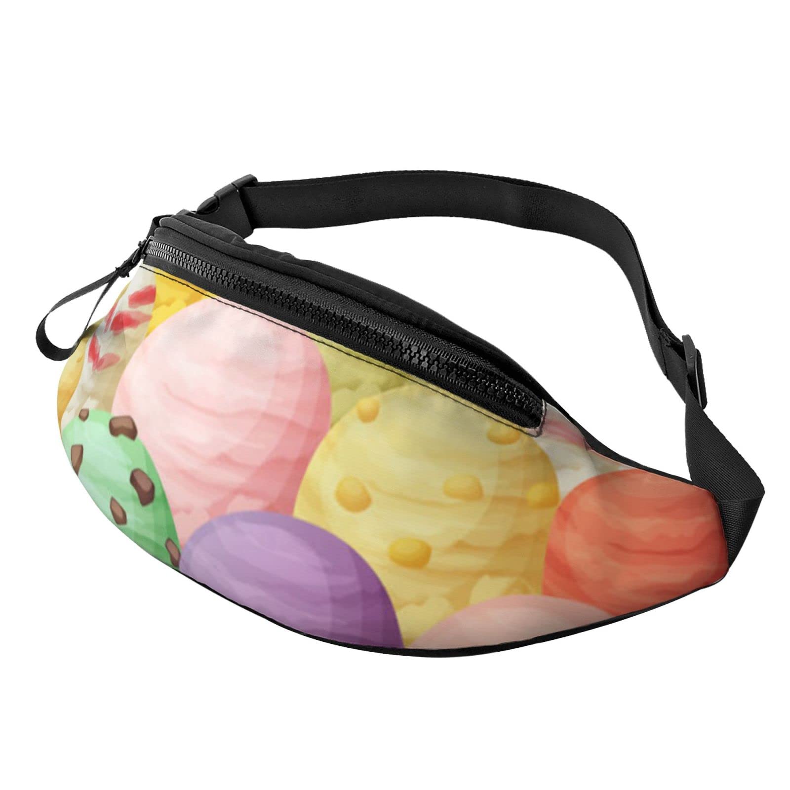 Ice Cream Fanny Pack for Women Men Fashion Waist Pack Crossbody Bum Bags for Hiking Running Travel Waist Bag