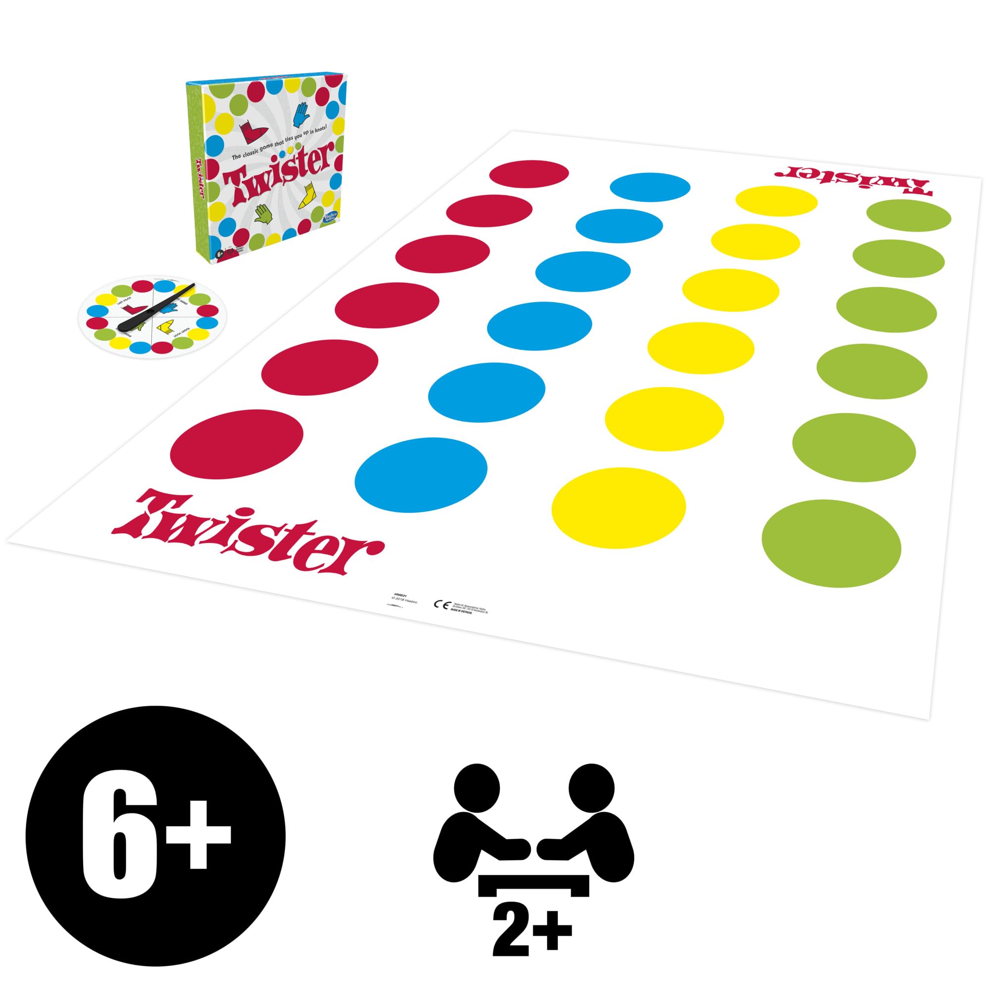 Hasbro Gaming Twister Game for Kids Ages 6 and Up, 4.1 x 26.6 x 26.6 cm