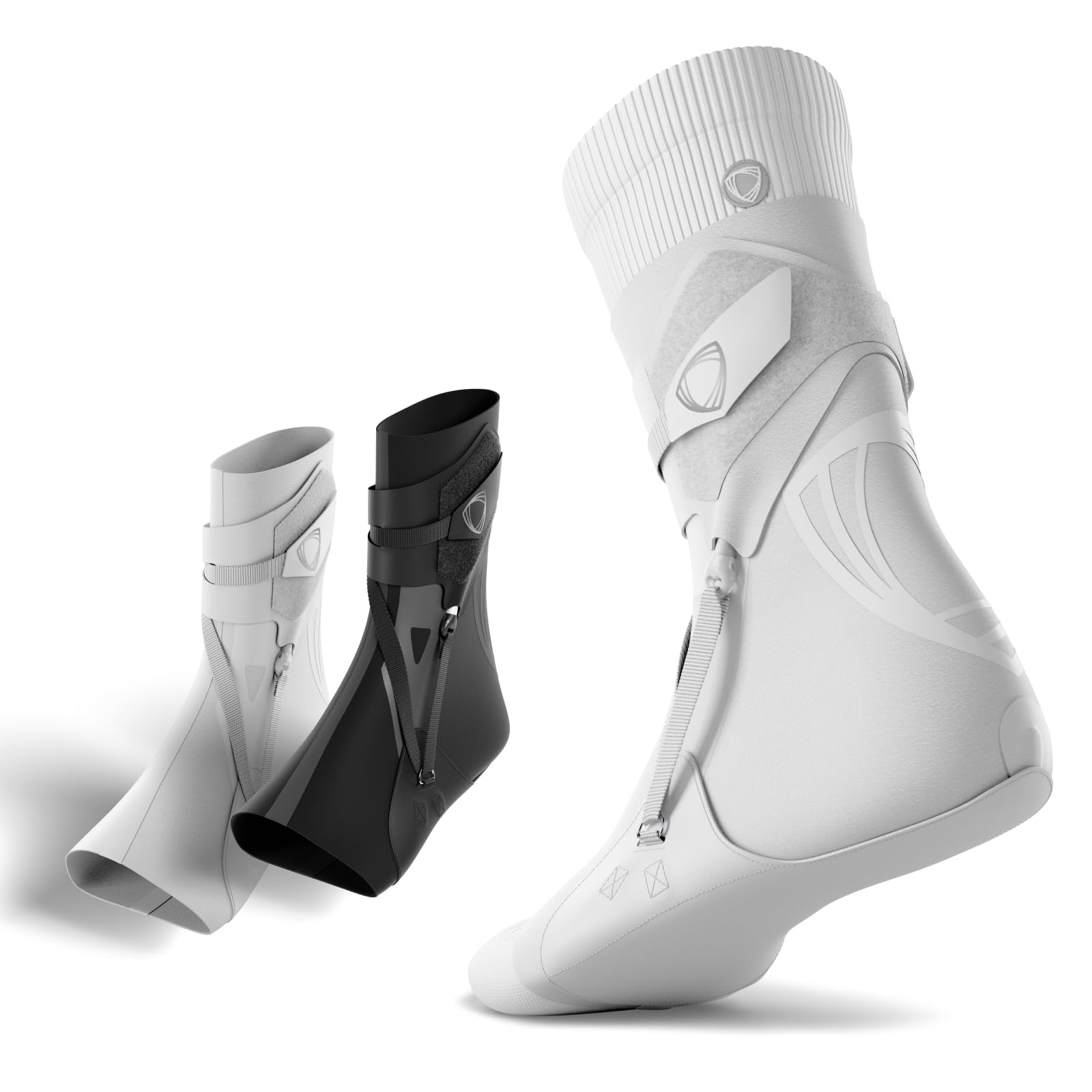 BETTERGUARDS Tobillera de doble capa 3.0 para hombres y mujeres, máxima protección contra lesiones de tobillo en baloncesto, fútbol y otros deportes – Blanco (Medium, Derecha)