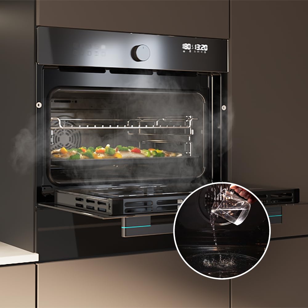 Cecotec Forno da ncasso Multifunzione 53L - Friggitrice ad Aria - Bolero Hexa AF314500 Glass Black A. 2900W, 11 Funzioni, Airfryer Master, Pizza Master, Basso Consumo, Facile Pulizia