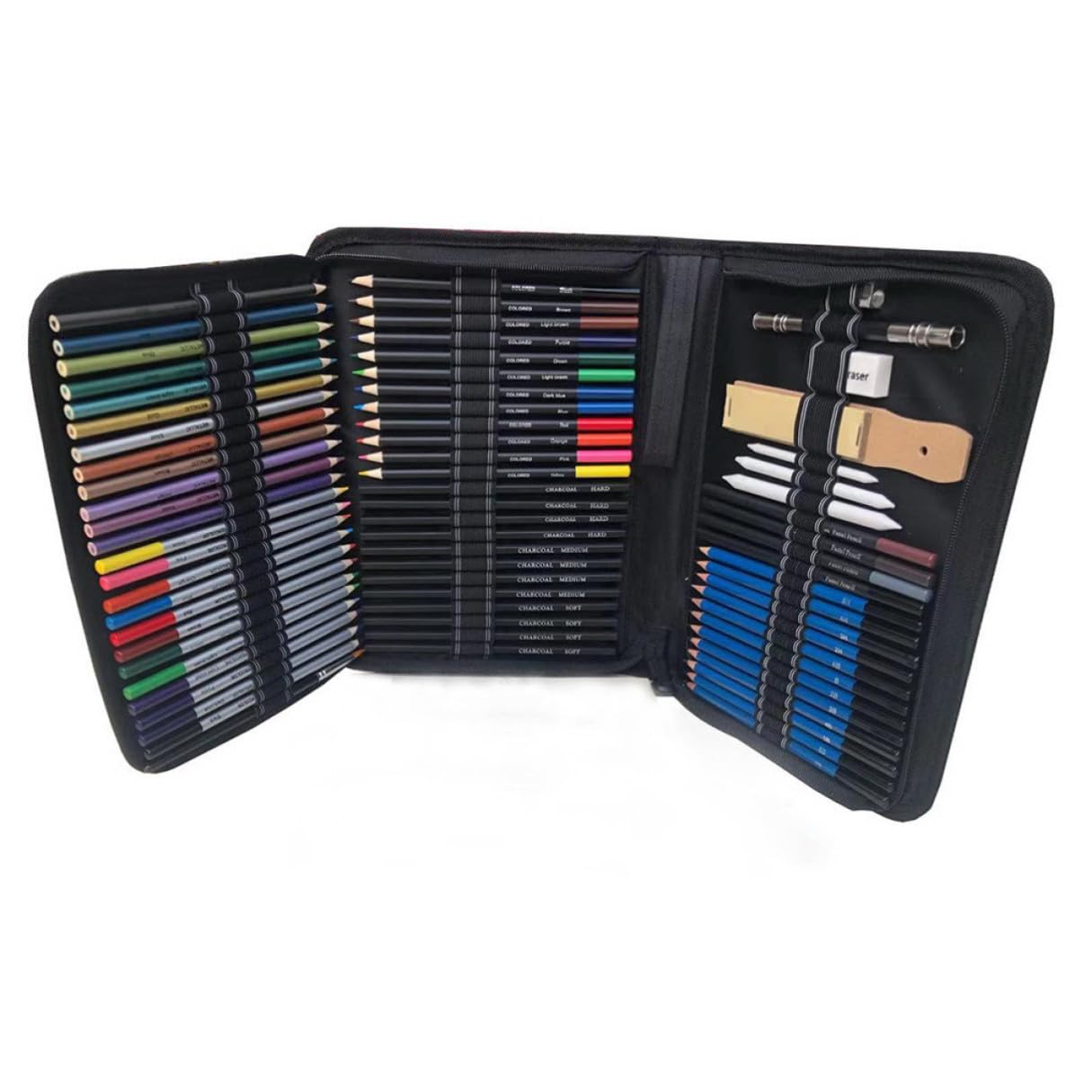 GLEAVI Set da Disegno 72 Pezzi Matite da Schizzi e Colori, Legno, Facile da Temperare, per Libri da Colorare per Adulti e Scrapbook