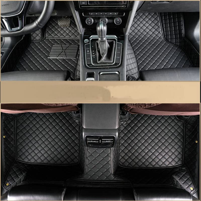 Custom Car Floor Mat All-Weather Protection Leather Floor Mats for Cars, SUVs, and Trucks According to Automotive Model (Black)