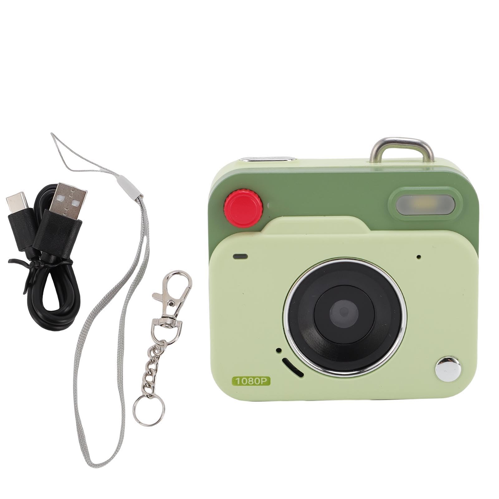 Petite Caméra Numérique pour la Photographie, 1080p 48MP Camera Compact Vlogging avec écran de 1,77 Pouce OTG Partage de Caméscope de Trousseau (Green)