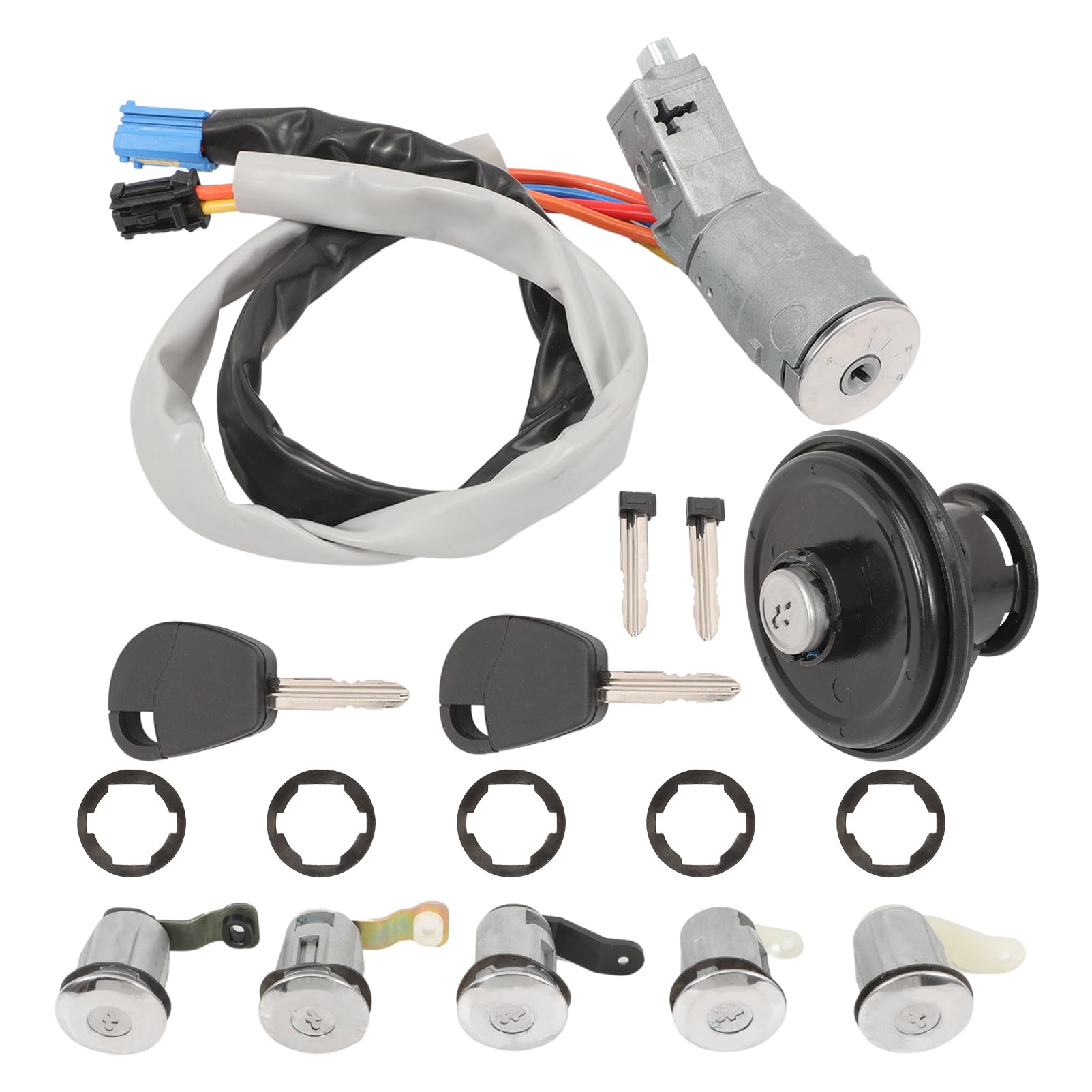 Kit Completo Neiman Antirrobo de Dirección para Berlingo 1 Partner 1 (2002-2008) con 5 Cilindros, 1 Tapón de Combustible, 2 Llaves y 2 Hojas 4162CF 4162CH