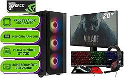 PC Gamer Alligator Shop Intel Core i5 3470, GeForce GT 730 4GB, Memoria 8GB DDR3, SSD 240GB, Monitor 20 Polegadas
