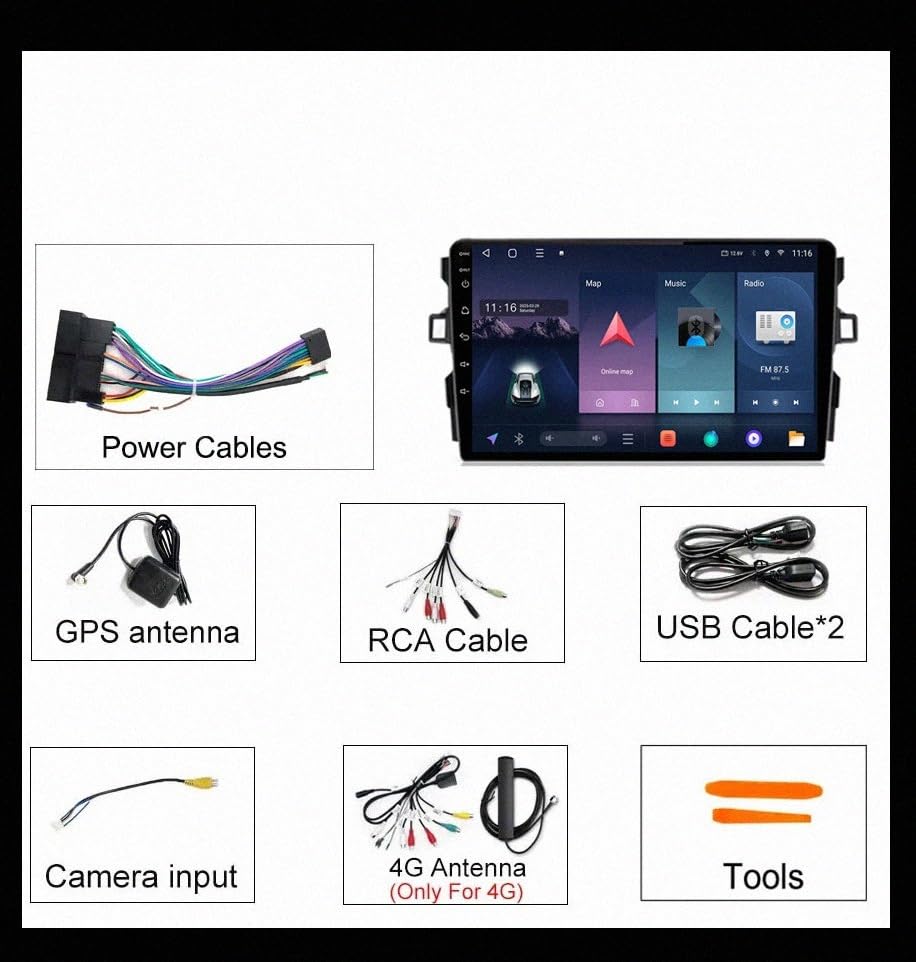 Autoradio touchscreen 4G+64G para Toyota Auris E150 2006-2012 con Mirror Link 7
