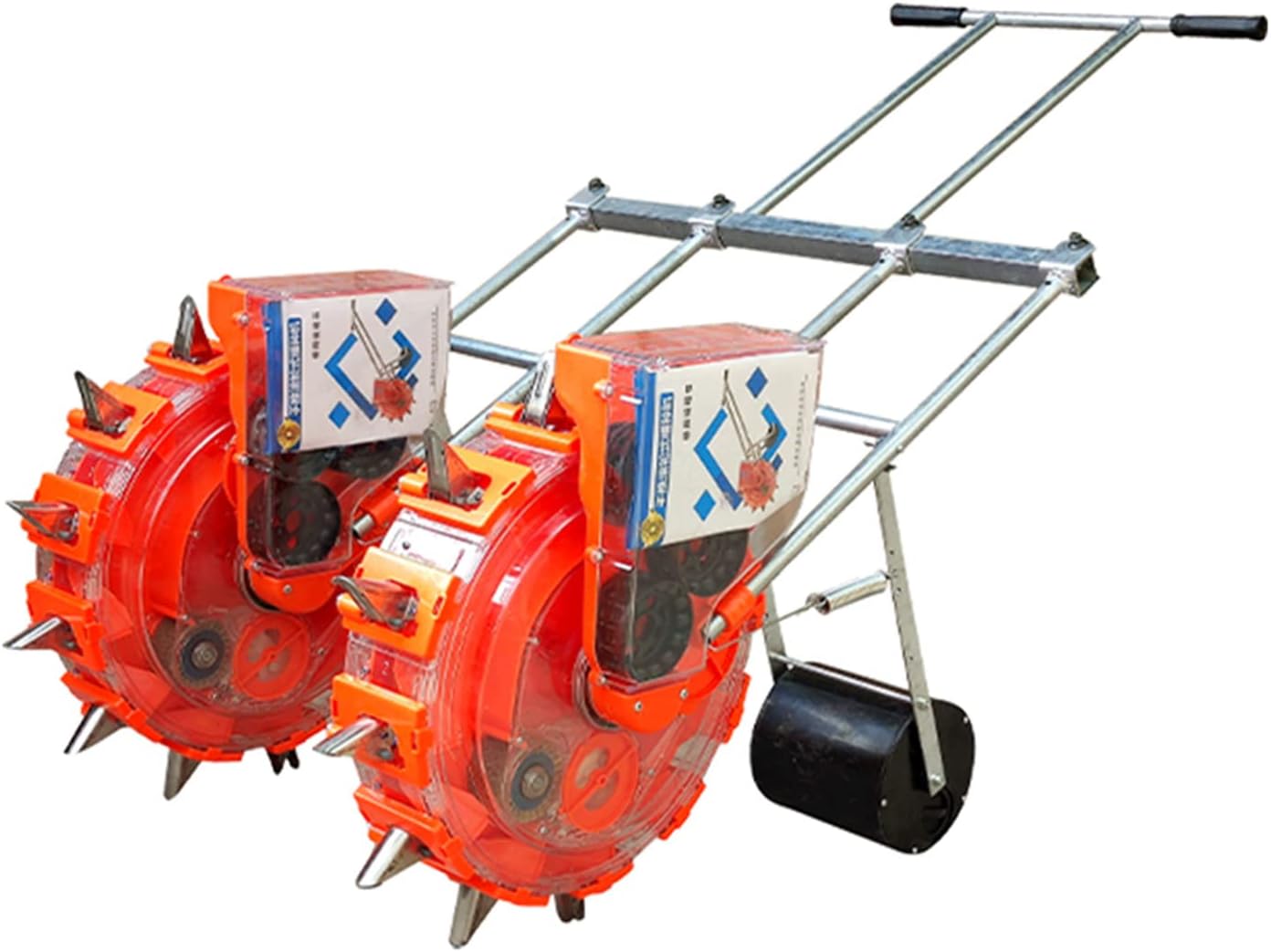 Manual Seeder Handheld Roller - Double Row Precision Garden Seed Planter & Fertilizer Applicator for Peanut