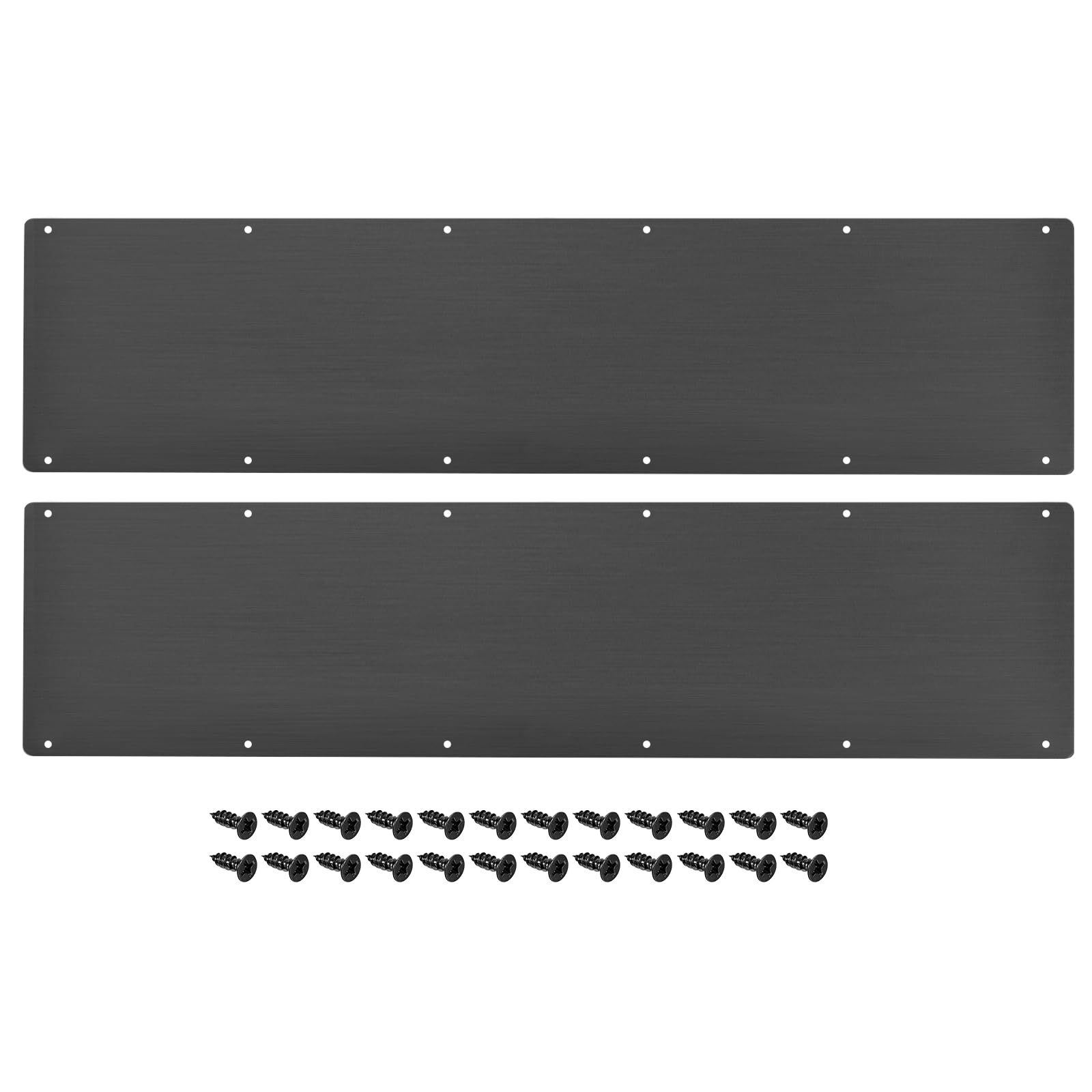 uxcell 2pcs door kick plate, 8 x 34 inches aluminum kick plate door plate, 2 mm thickness, for exterior front door back door, black