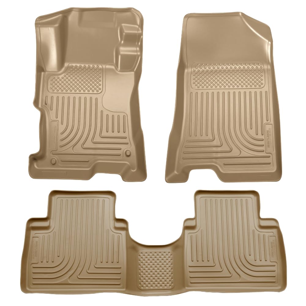 Weatherbeater Floor Mats | Fits 2008-2012 Honda Accord 4 Door | Front & 2nd Row, 3-pc Tan - 98403