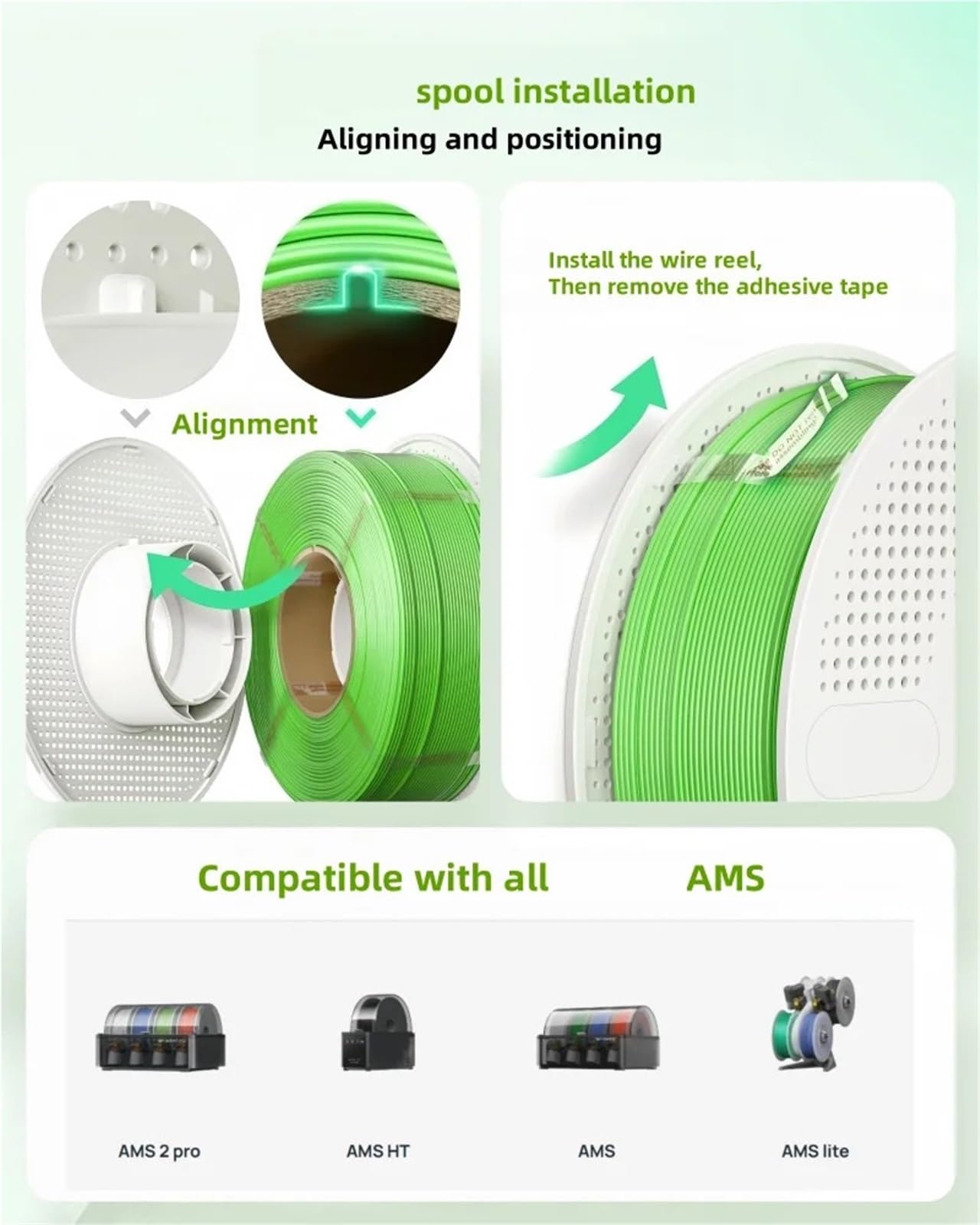 Compatible Con El Filamento De Impresión 3D PLA Bambu Lab | Recambio de filamento azul de 1,75 mm y 1 kg diseñado for carretes vacíos reutilizables