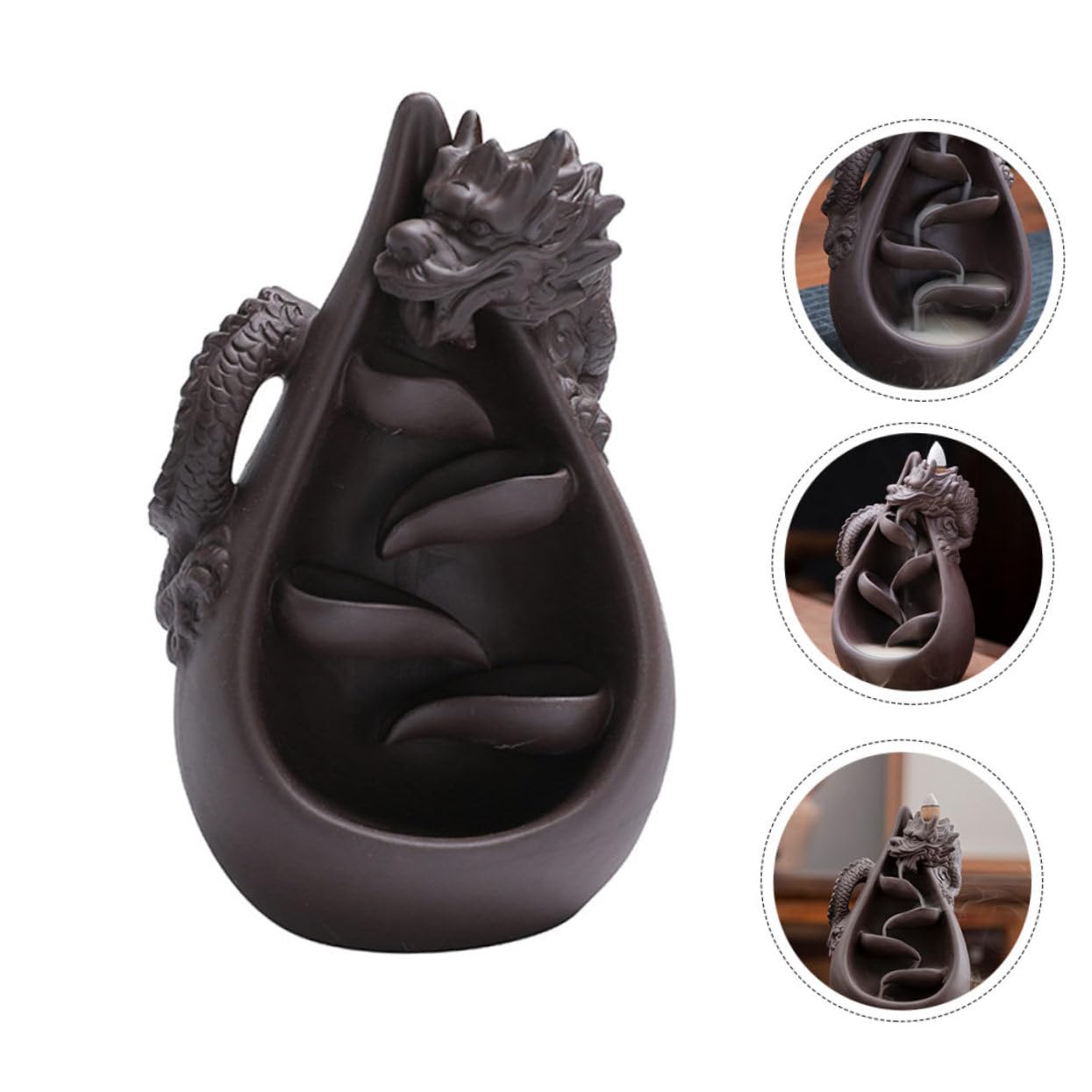 LABRIMP Quemador de Incienso Relajante y Mejora la Calidad del Dragón de Arena Púrpura Reflujo Diseño Artesanal Excelente para Dormitorio y Sala